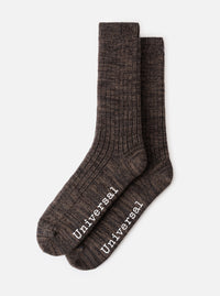 Charcoal Slub Knit Slub Sock