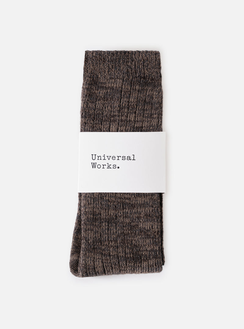 Charcoal Slub Knit Slub Sock