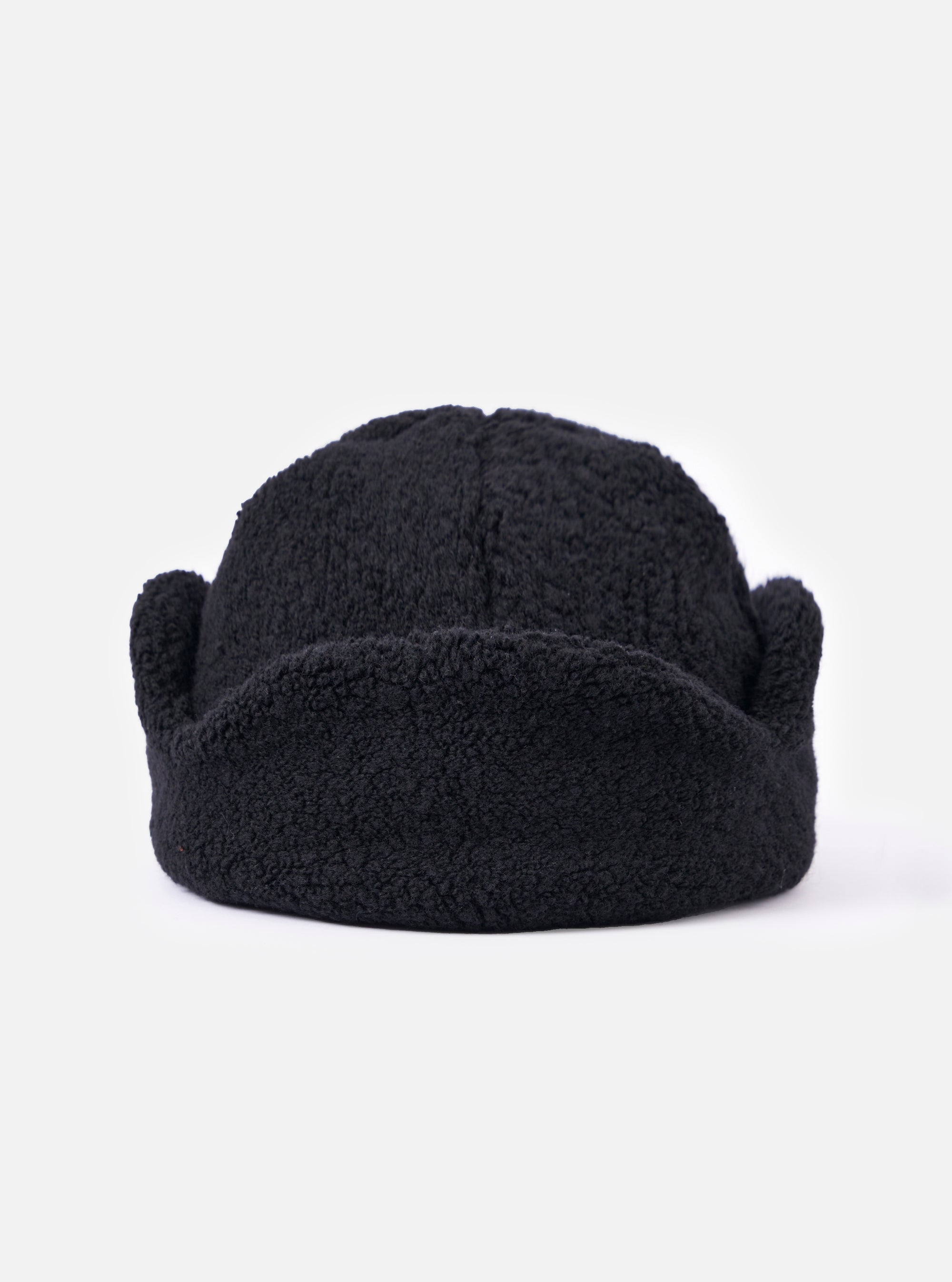 cableami® Black Recycled Wool Flight Watch Cap