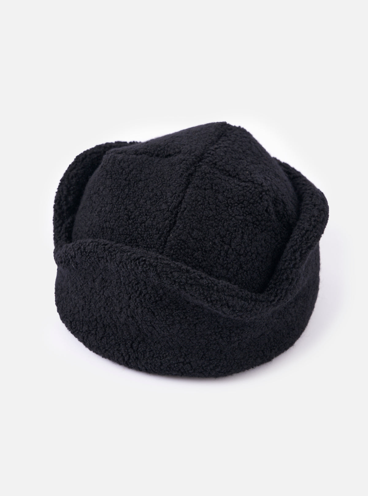cableami® Black Recycled Wool Flight Watch Cap