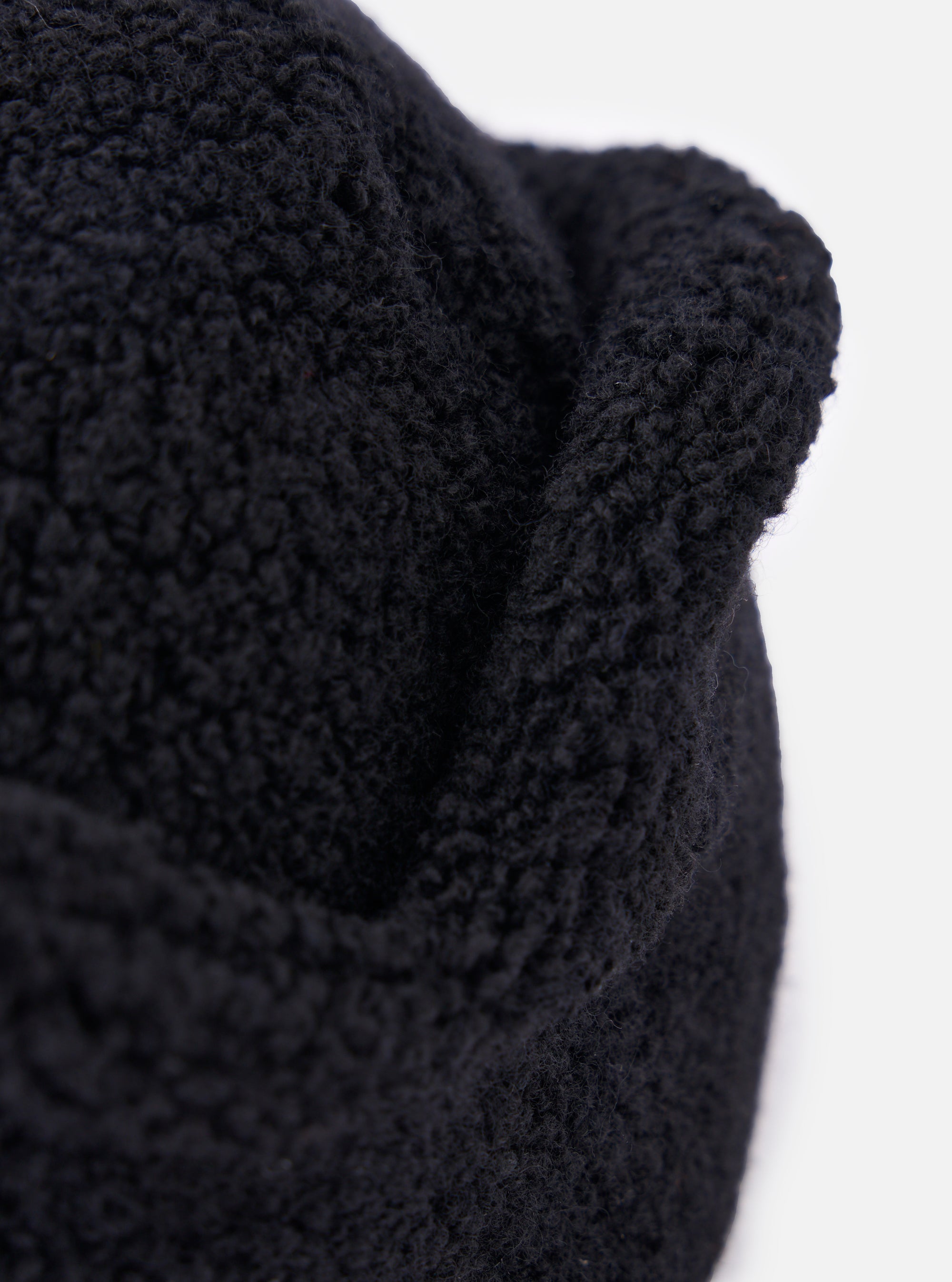 cableami® Black Recycled Wool Flight Watch Cap