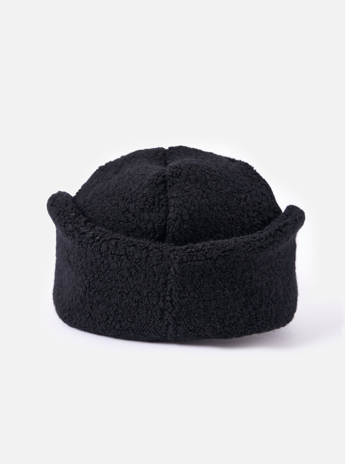 cableami® Black Recycled Wool Flight Watch Cap