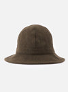 cableami® Olive Recycled Wool Army Hat on a white background. The hat is olive green and made of recycled wool. It has a round crown and a wide brim.