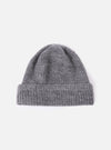 cableami® Grey Mohair Watch Cap on a clean white background. The soft, ribbed knit cap is a versatile, stylish accessory.