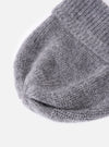 Close-up of the cableami® Grey Mohair Watch Cap on a white background. The soft, grey mohair knit is visible, showcasing the cap's texture and fit.