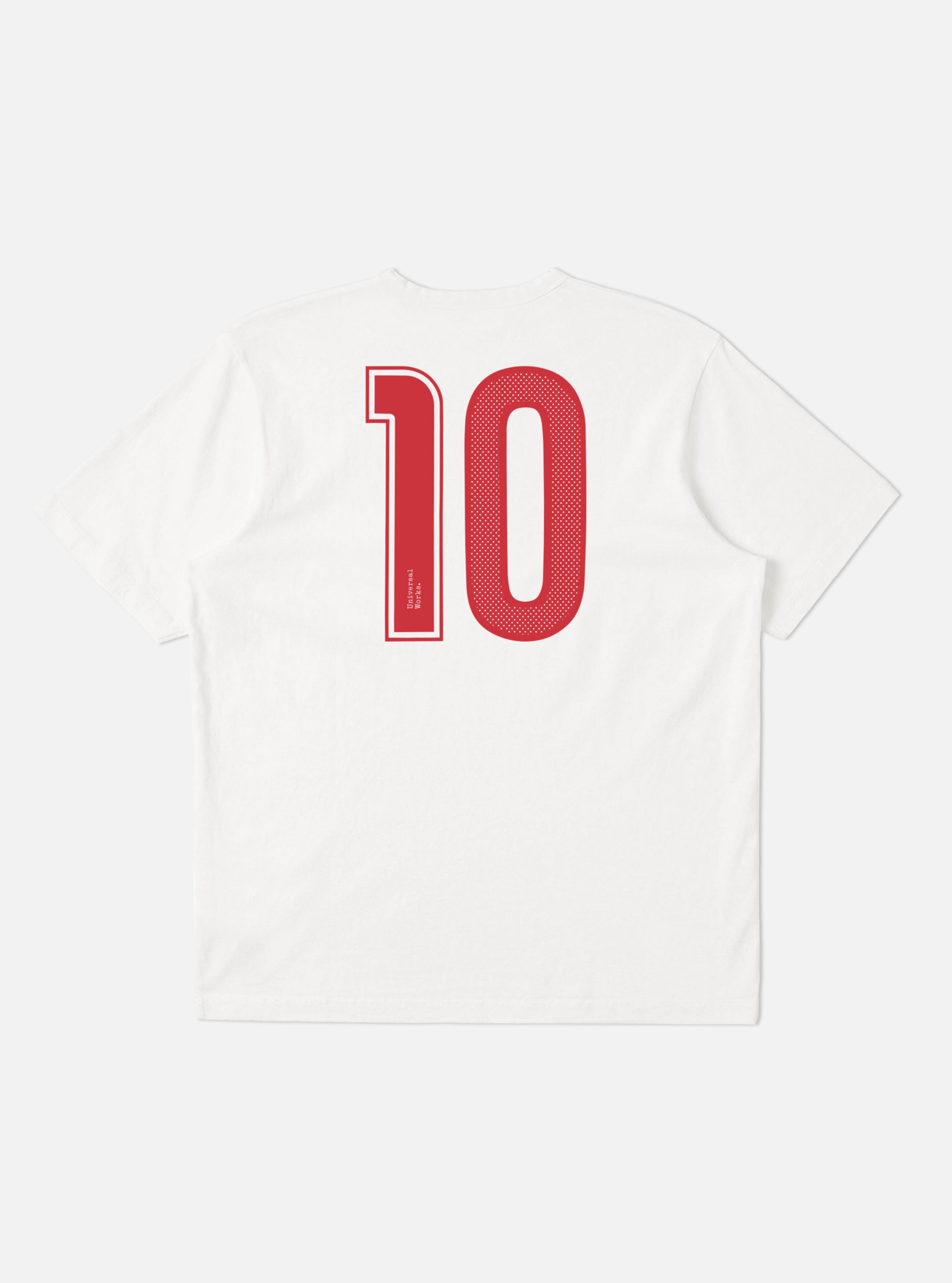 White Single Jersey Charity Football Tee – Universal Works