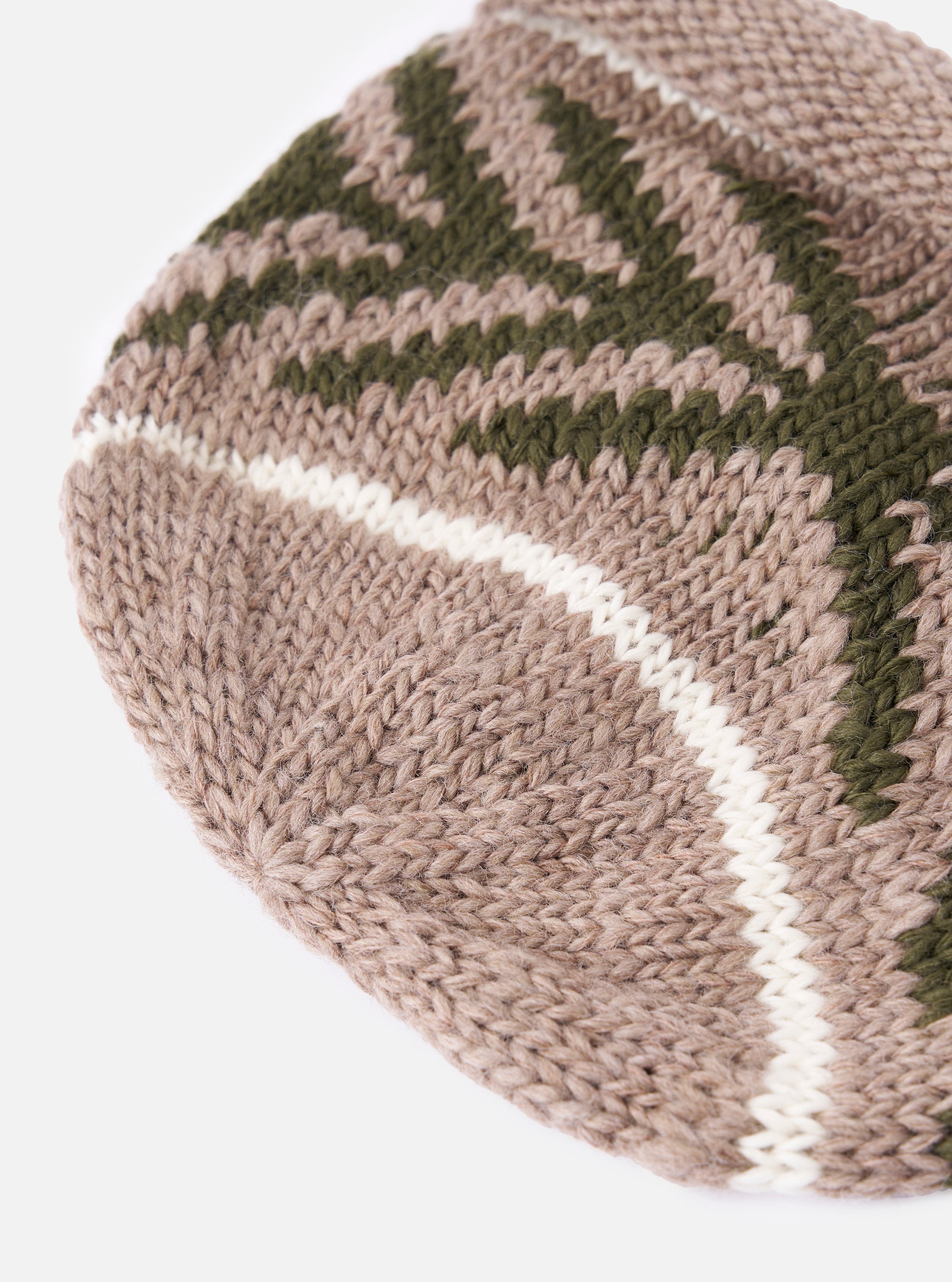 cableami® Beige Wool Jacquard Watch Cap