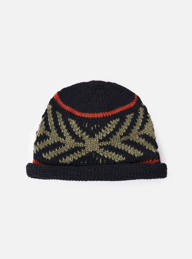 cableami® Black Wool Jacquard Watch Cap