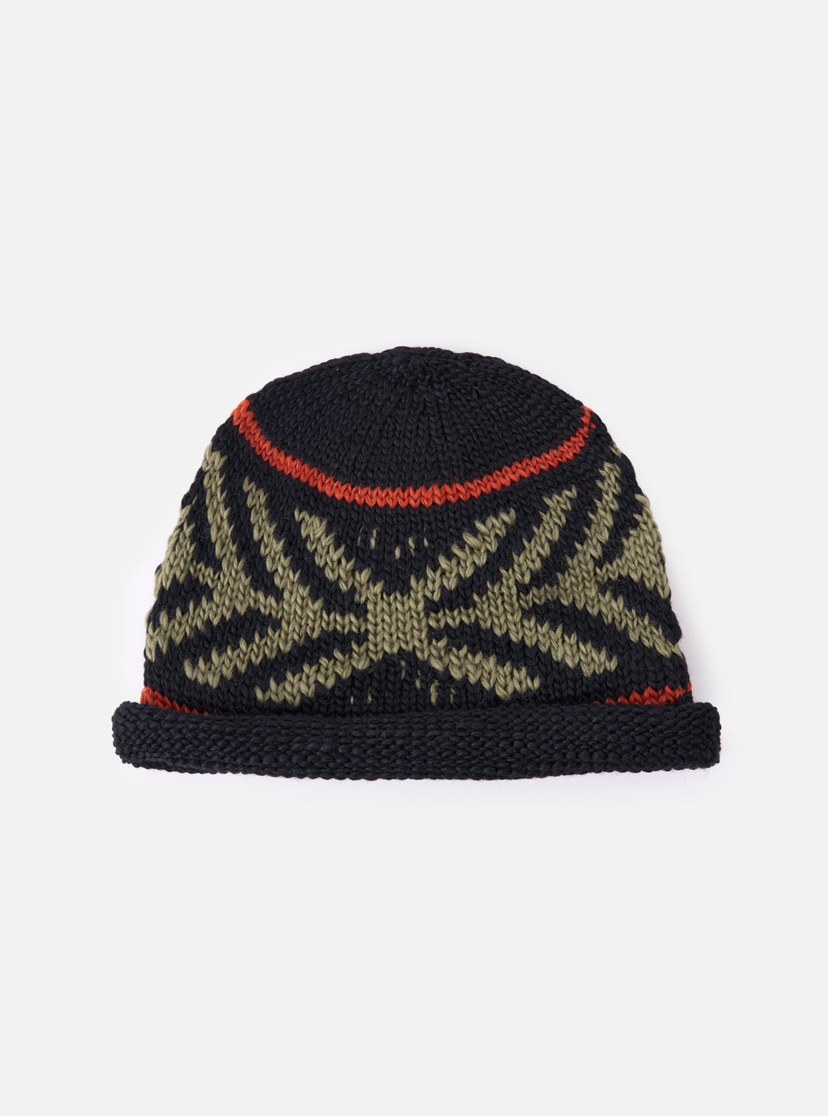 cableami® Black Wool Jacquard Watch Cap