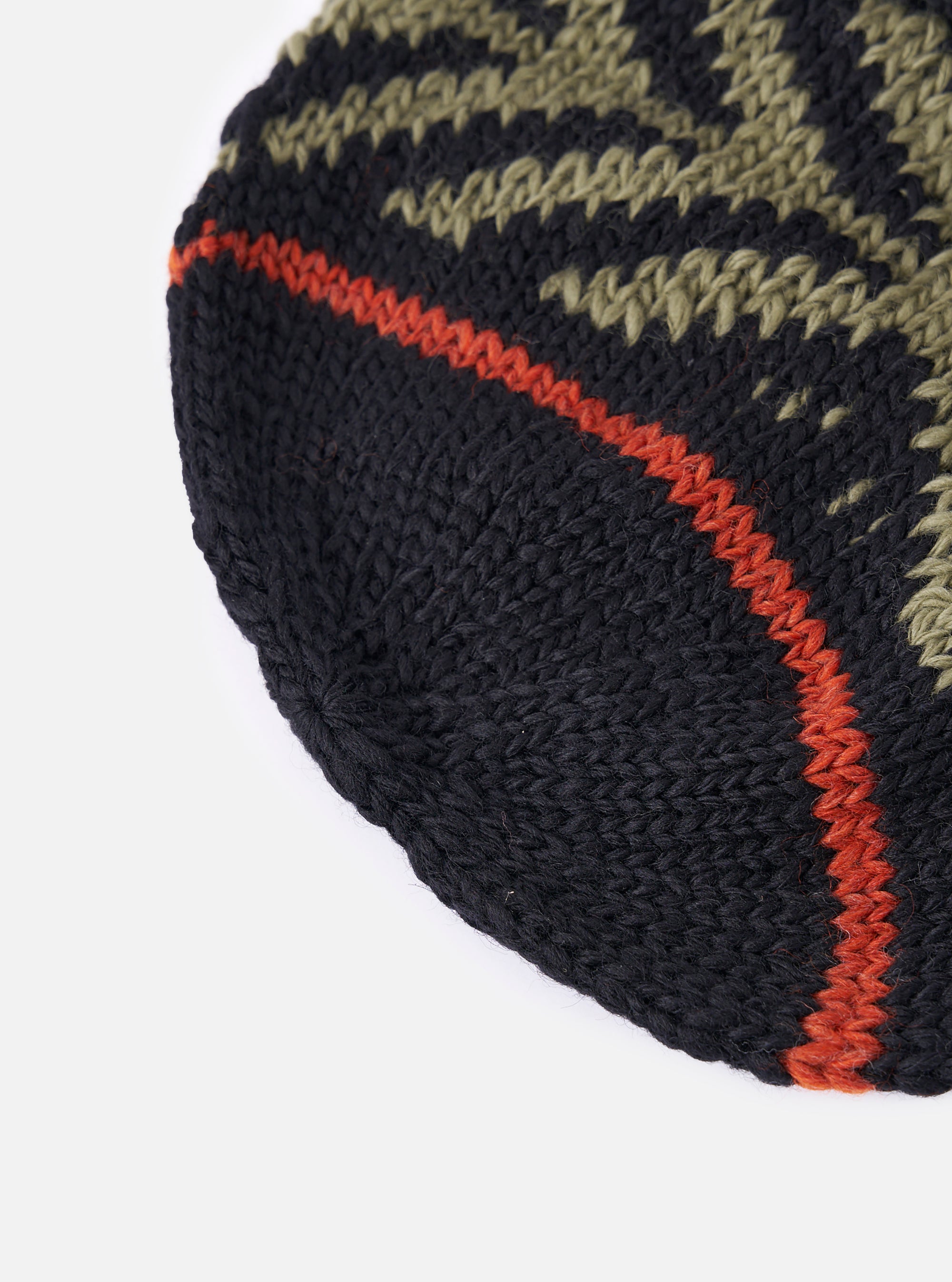 cableami® Black Wool Jacquard Watch Cap