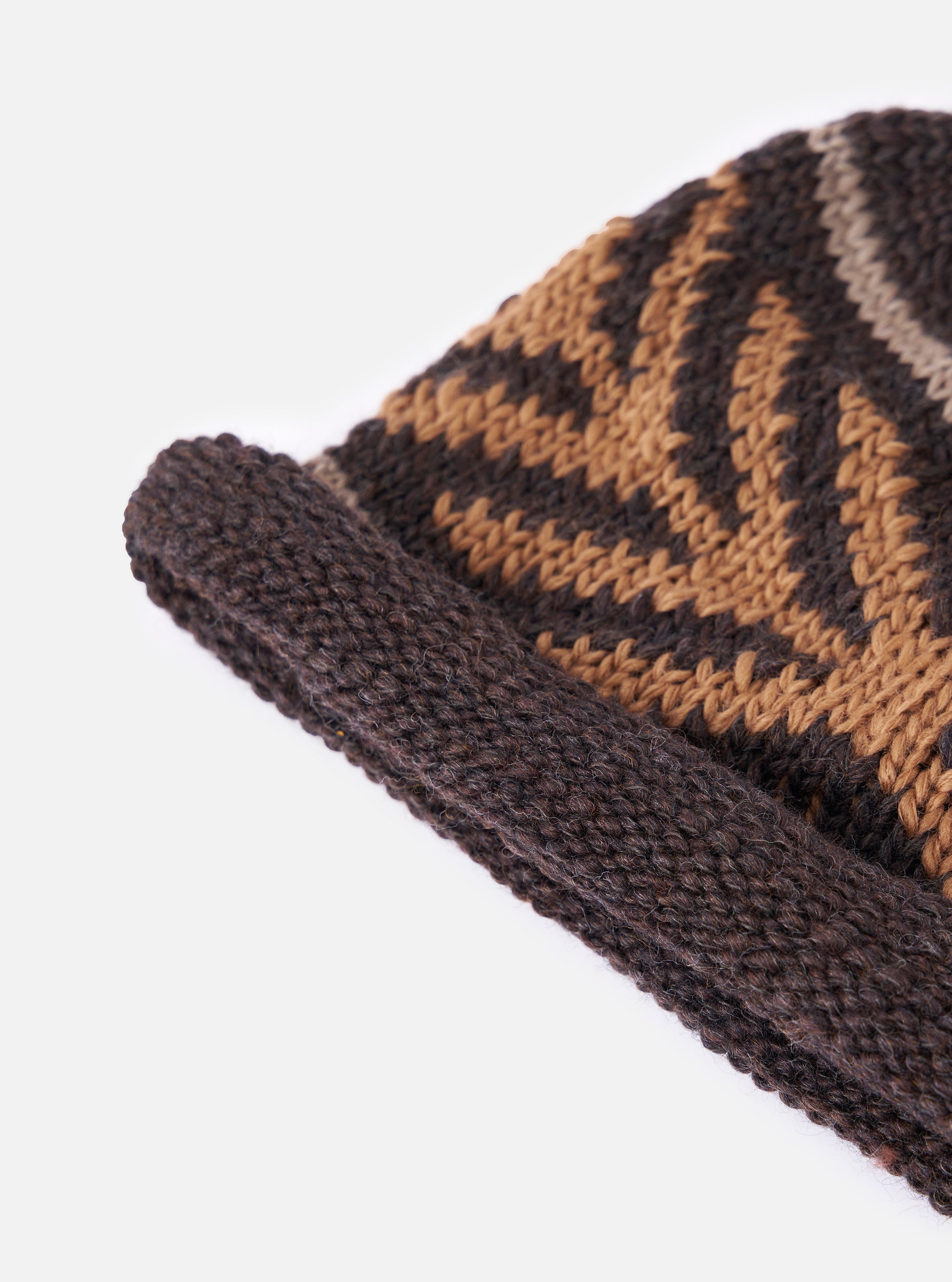 cableami® Brown Wool Jacquard Watch Cap