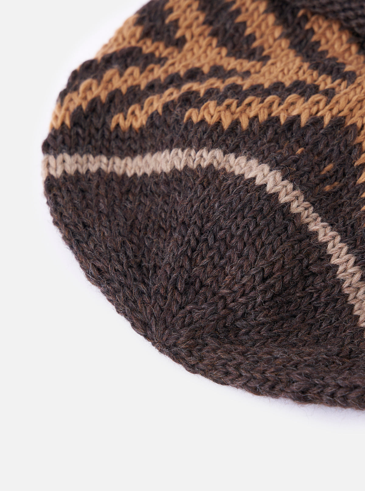 cableami® Brown Wool Jacquard Watch Cap