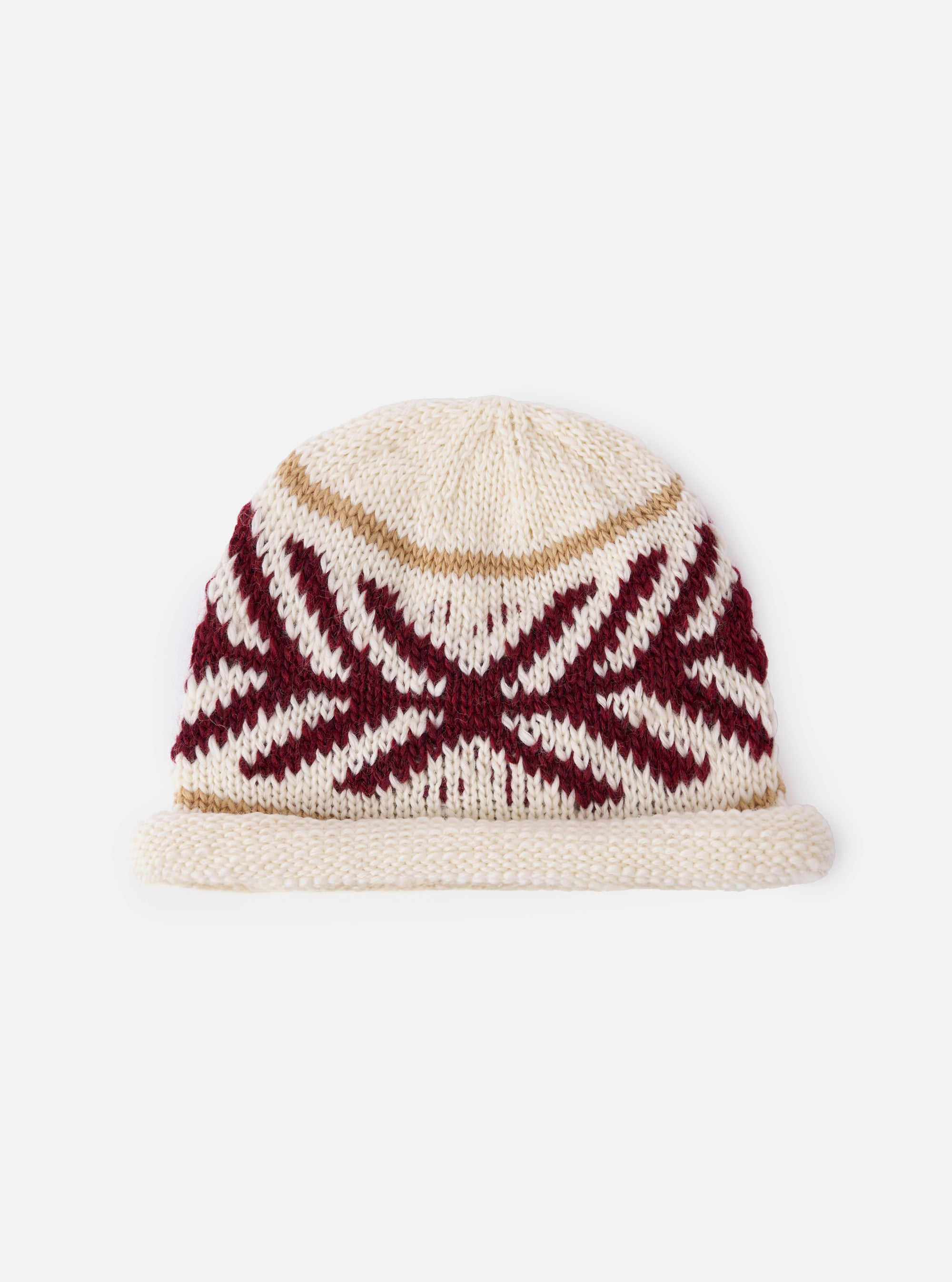 cableami® Ecru Wool Jacquard Watch Cap
