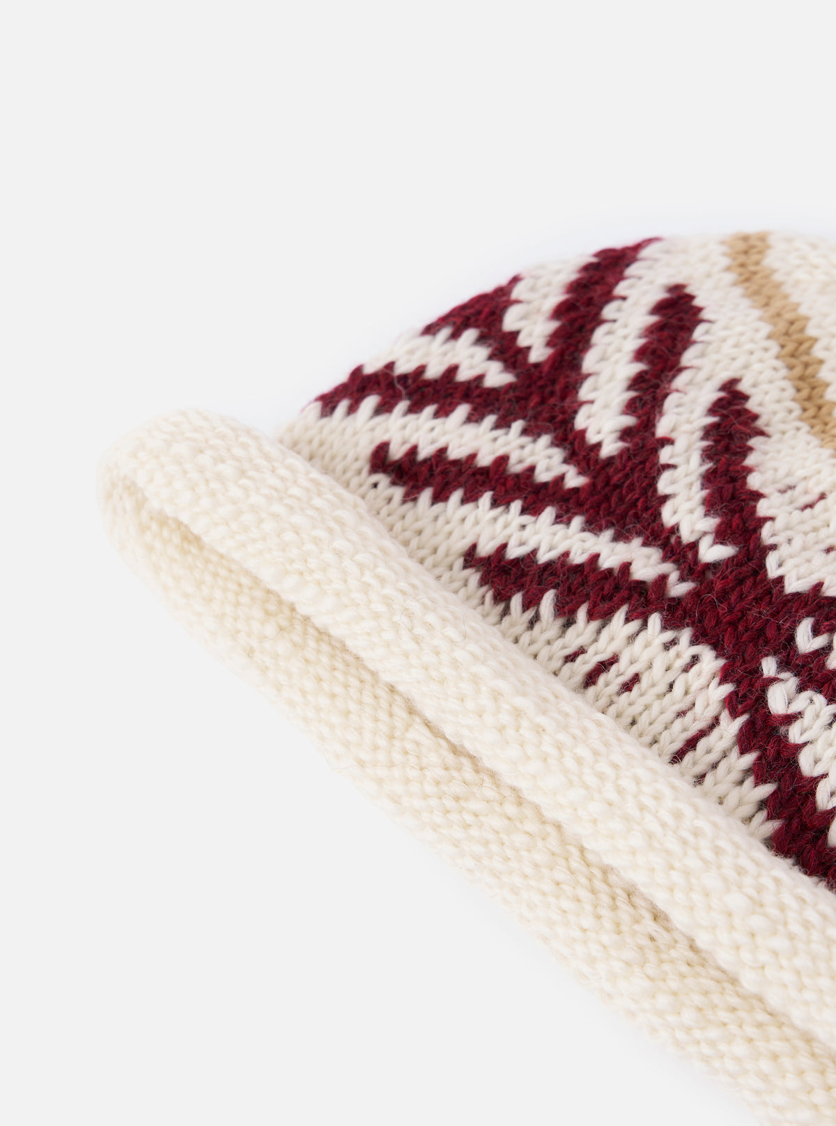 cableami® Ecru Wool Jacquard Watch Cap