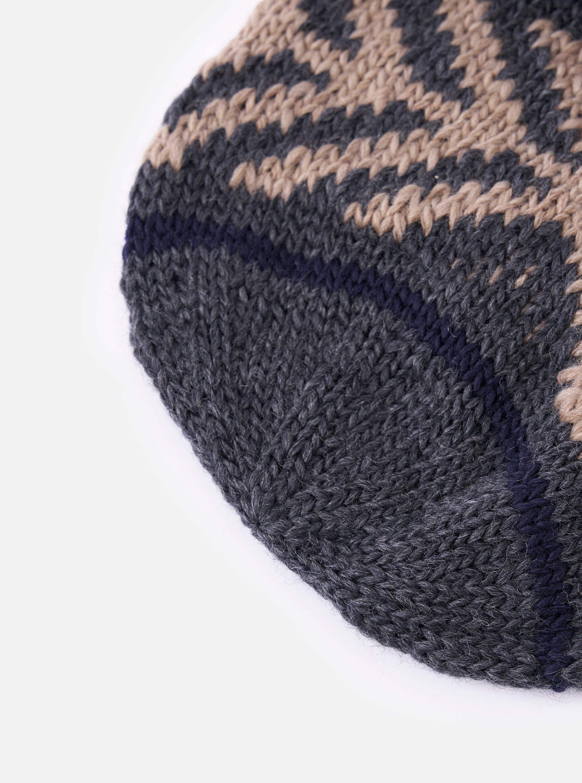 cableami® Grey Wool Jacquard Watch Cap