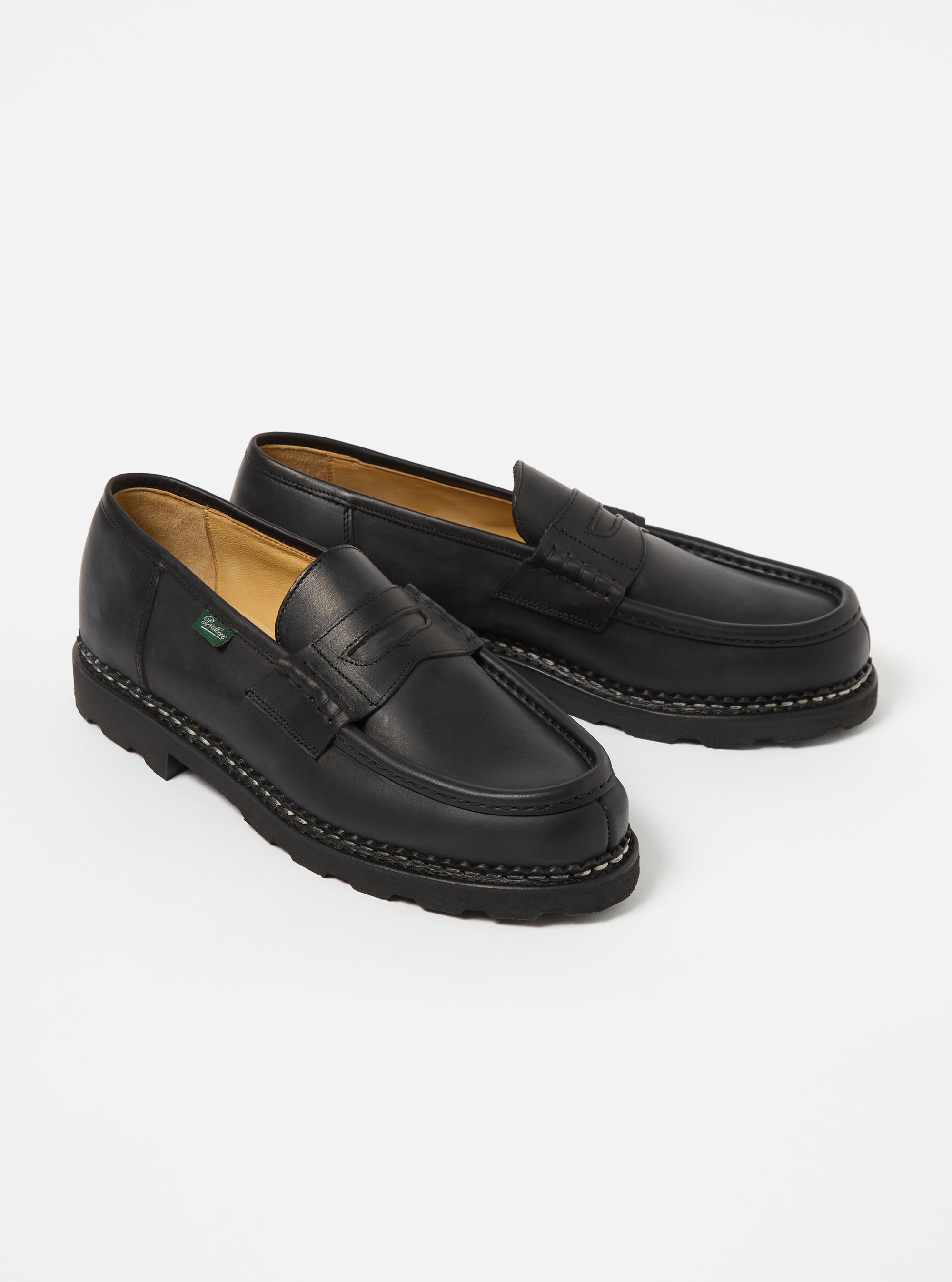 Black Leather Paraboot Reims Marche