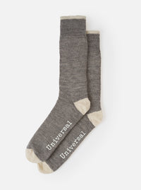 Grey Marl Alpaca Wool Alpaca Sock