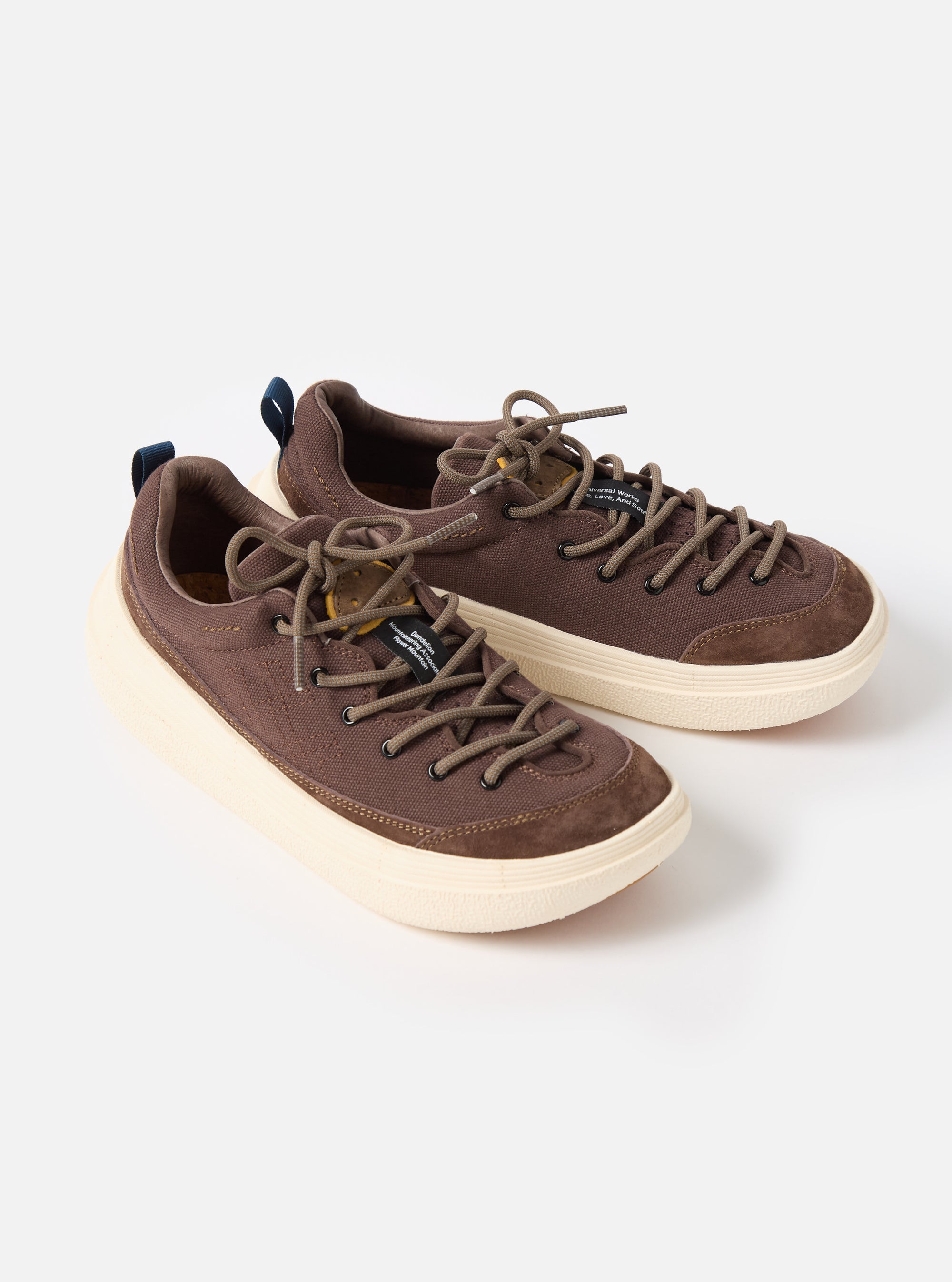 Flower Mountain x Universal Works Brown/Navy Suede/Cotton Canvas Fami