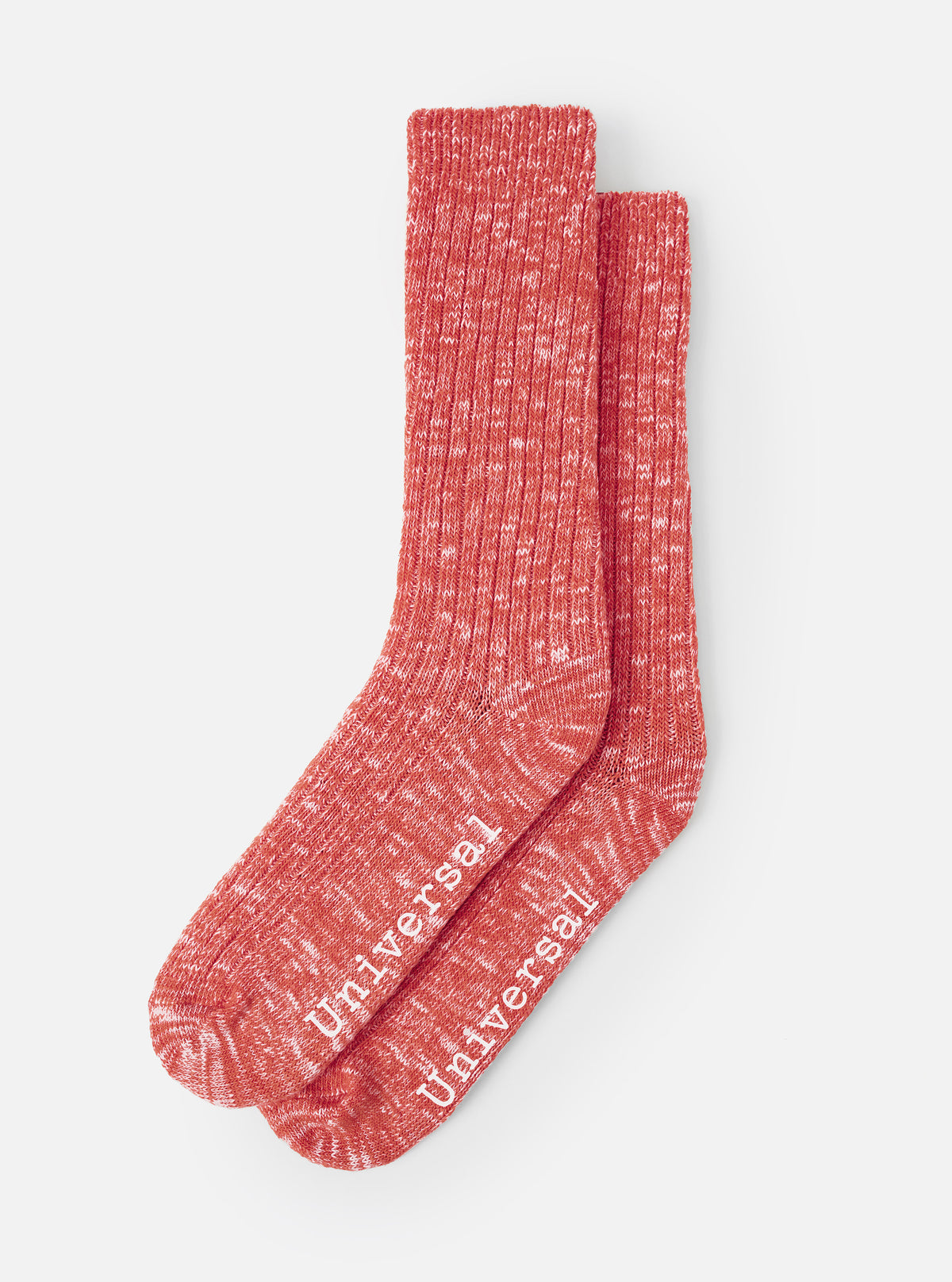 Red Slub Knit Slub Sock