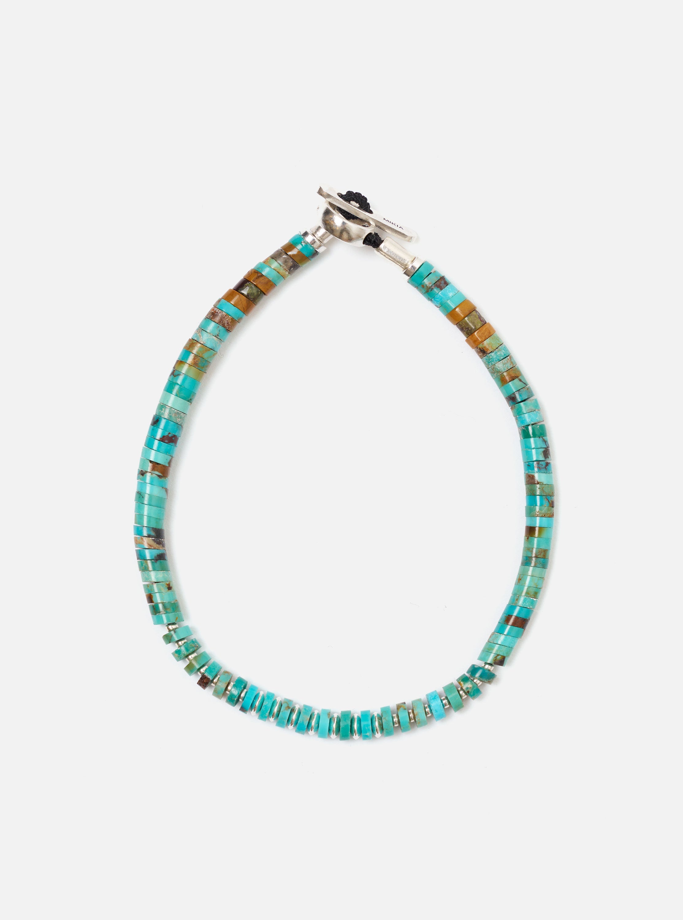 Miiakiis ブレスレット Mikia Turquoise/Silver Heishi Bracelet – Universal Works