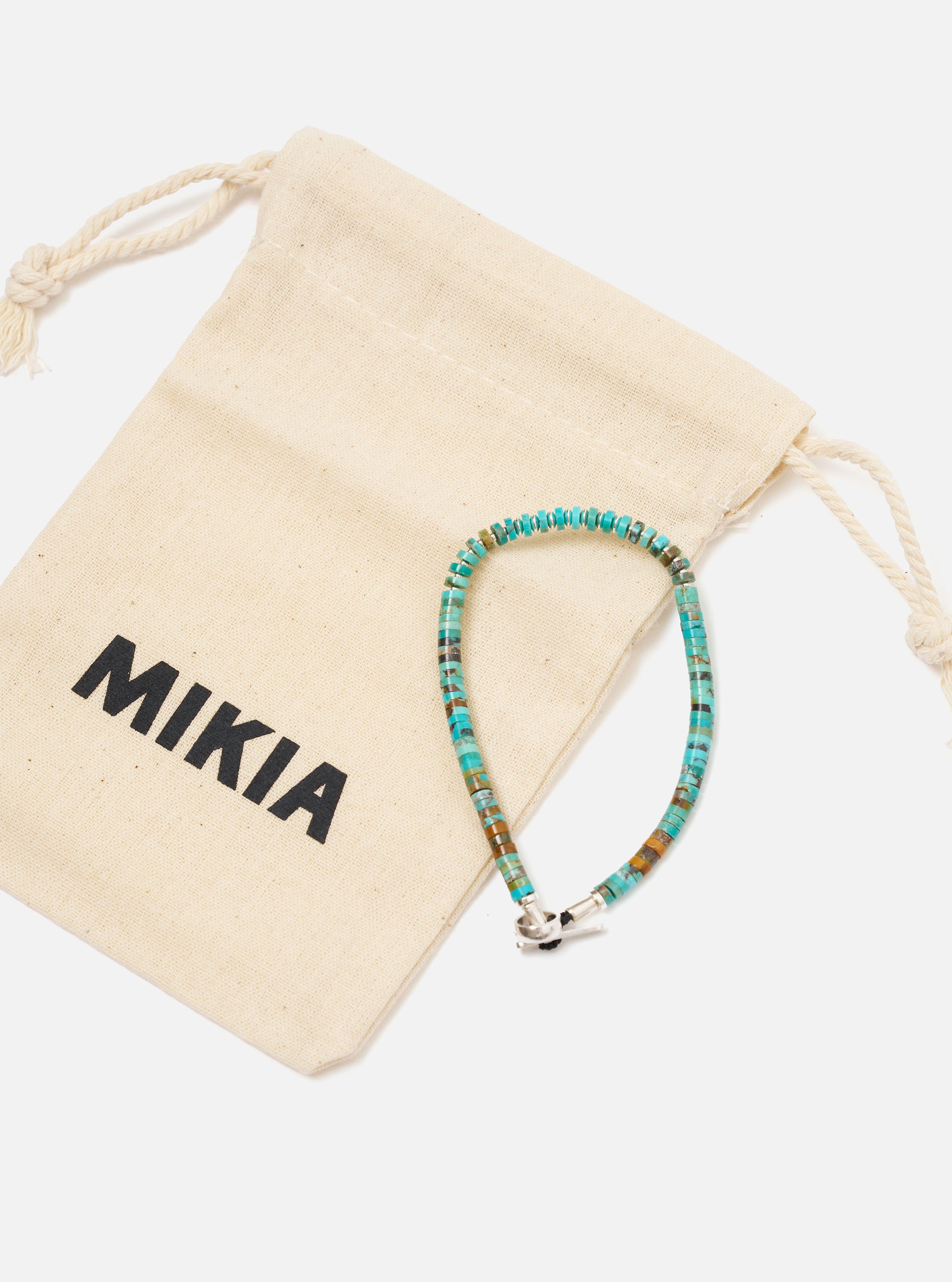 Miiakiis ブレスレット Mikia Turquoise/Silver Heishi Bracelet – Universal Works