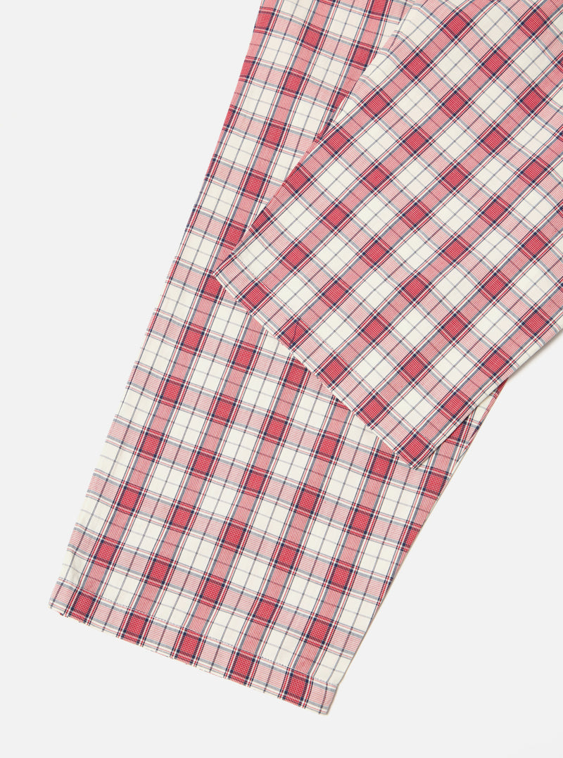 Close-up of the Red Cotton Check Pyjama Pant on a white background, showcasing the red and white checkered pattern and cotton fabric.