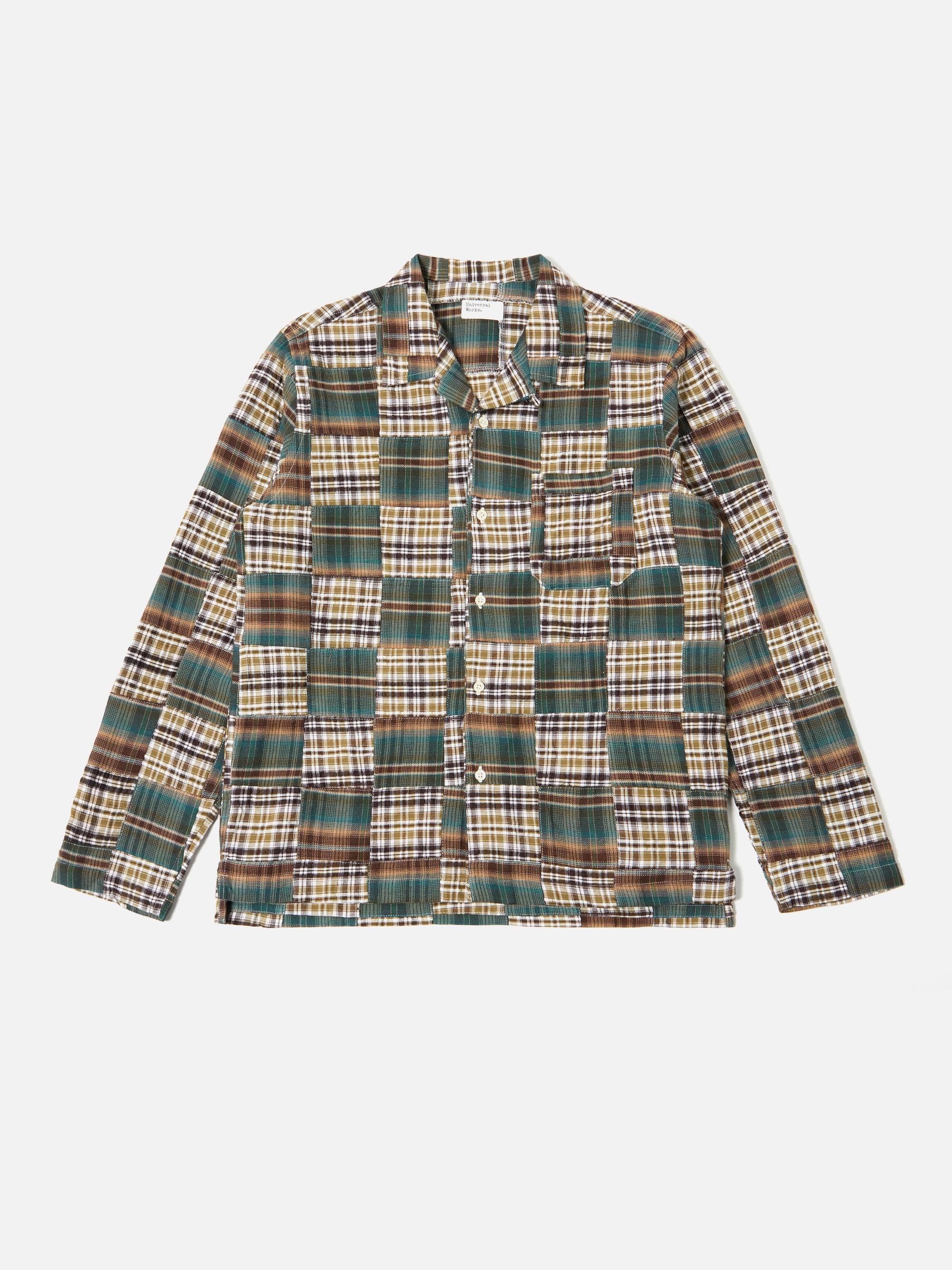 Olive/Brown Patchwork Check Long Pyjama Set