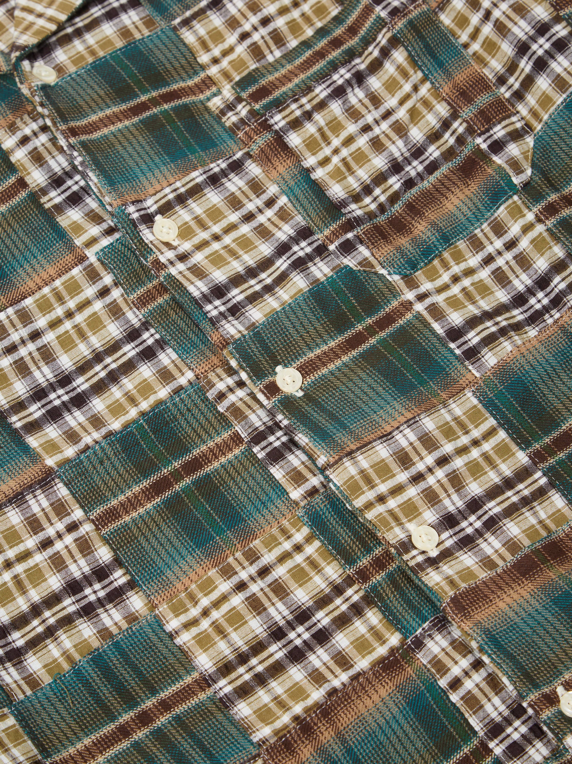 Olive/Brown Patchwork Check Long Pyjama Set