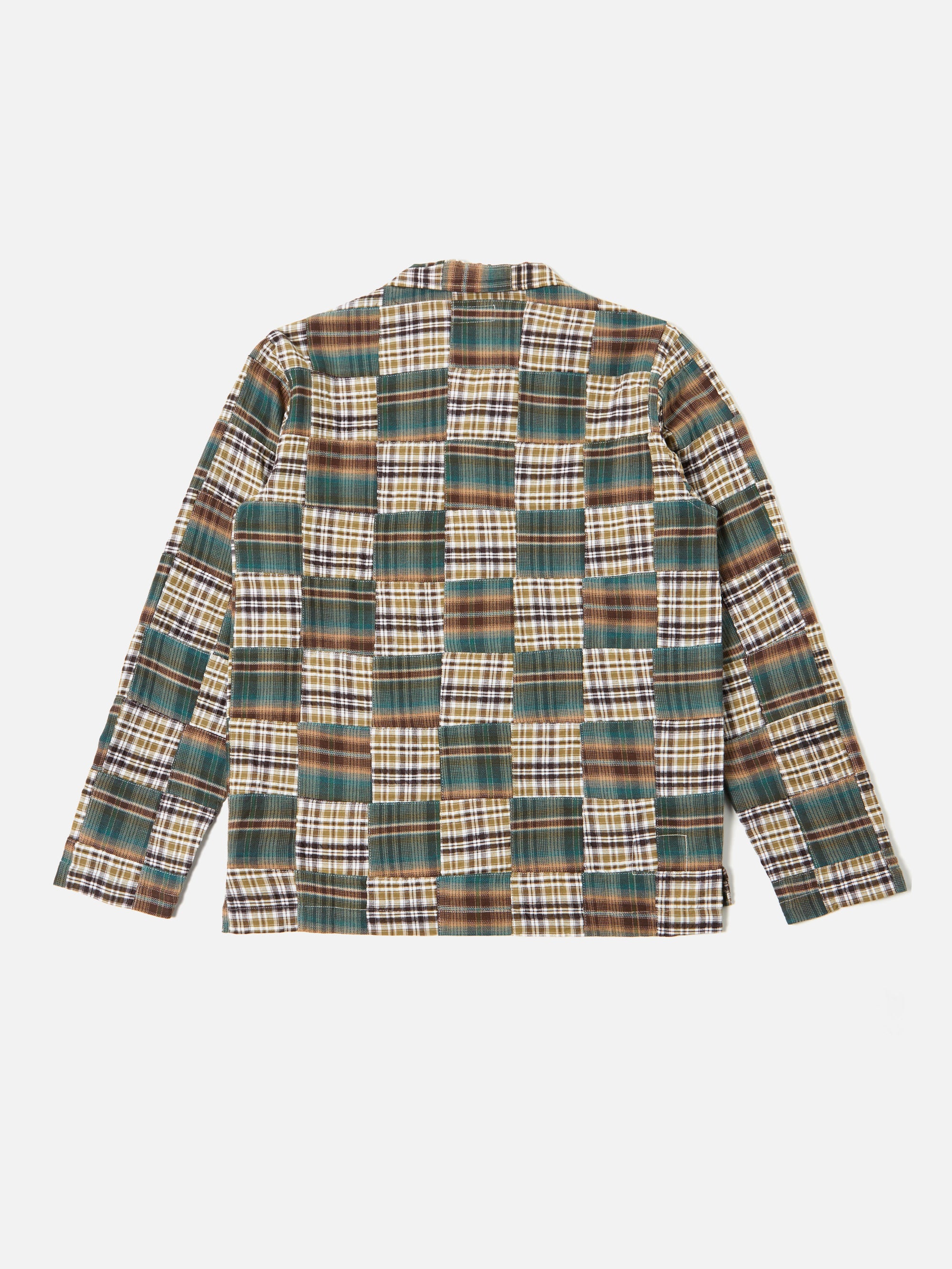 Olive/Brown Patchwork Check Long Pyjama Set