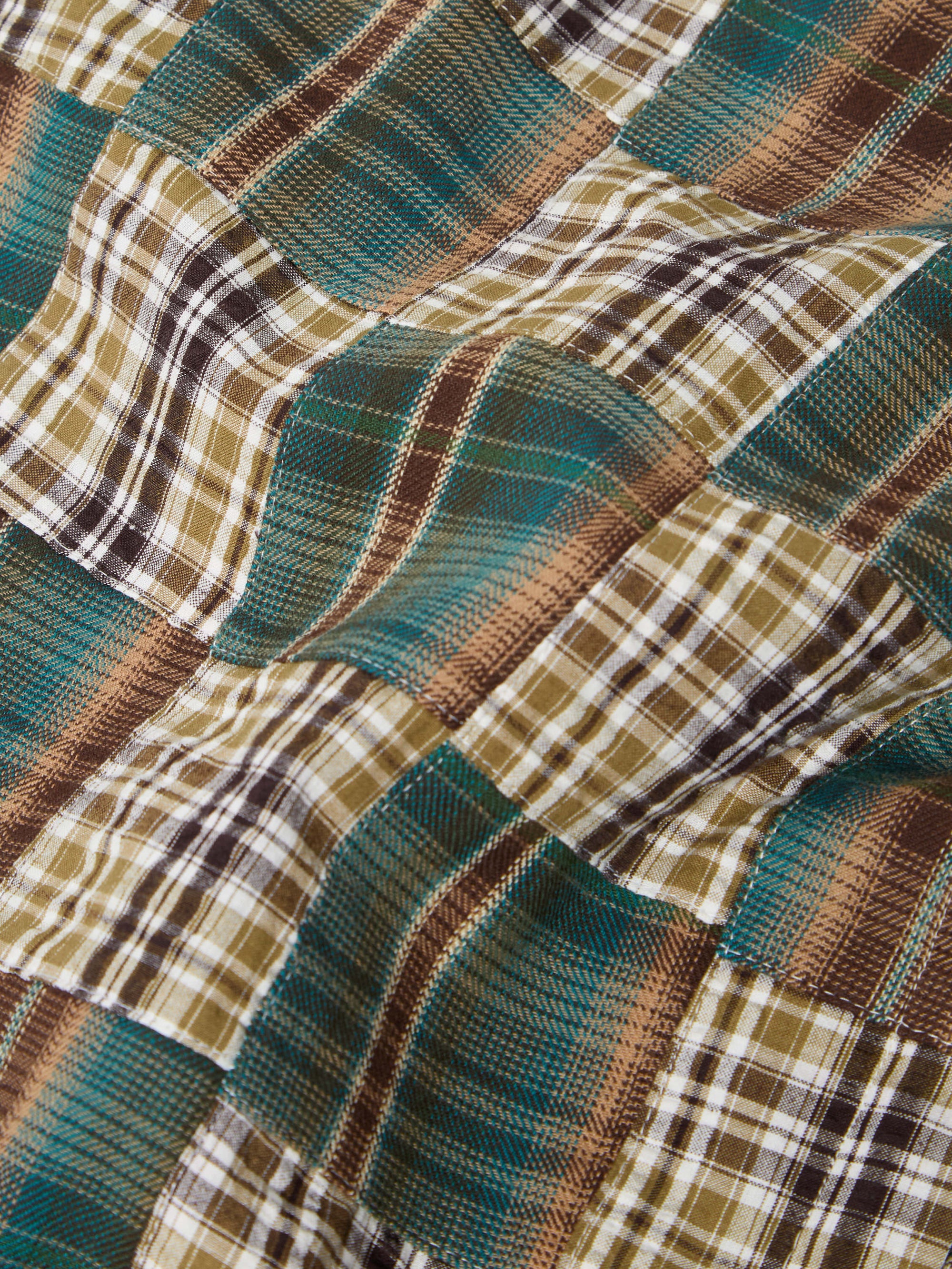 Olive/Brown Patchwork Check Long Pyjama Set