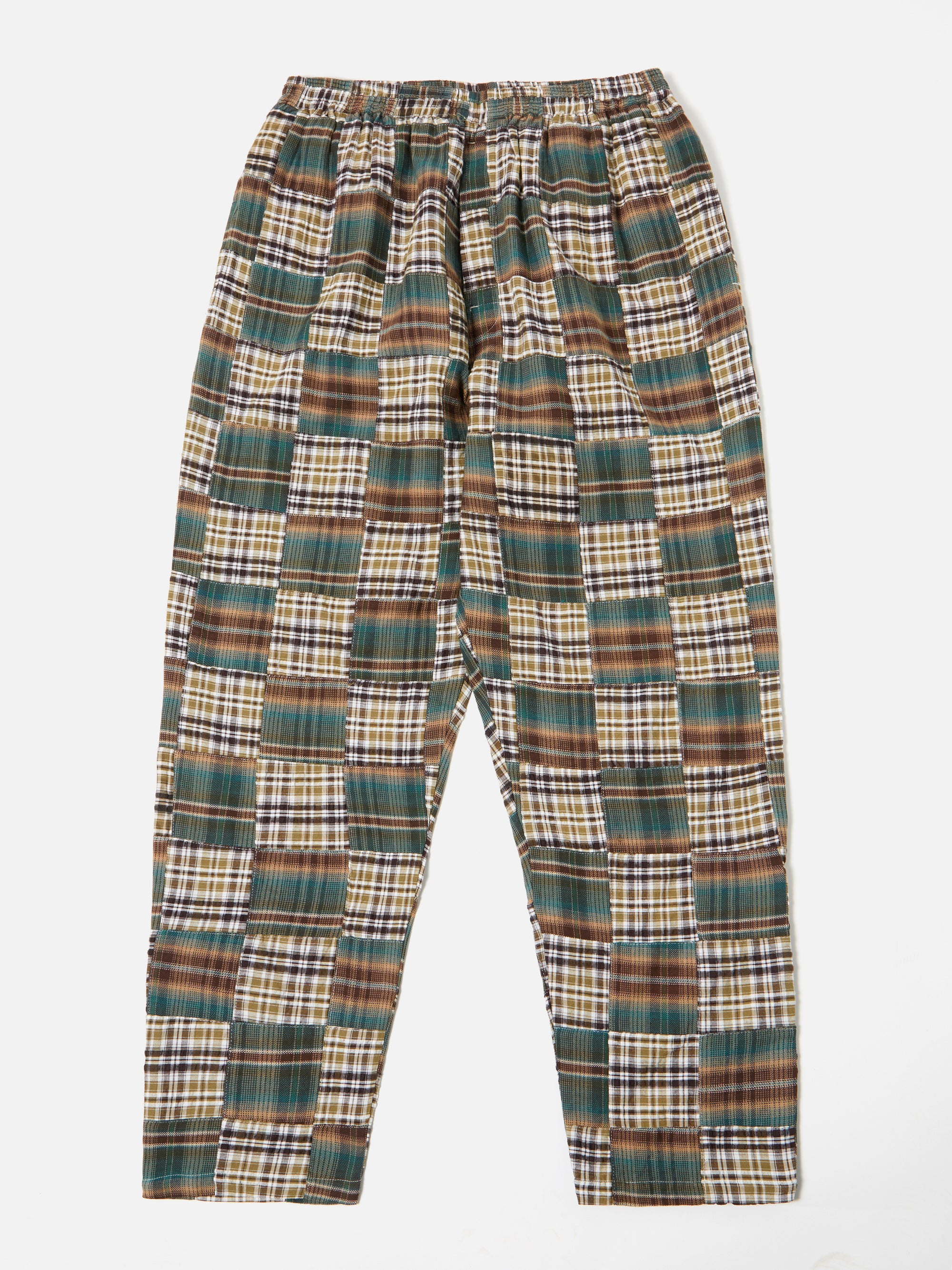 Olive/Brown Patchwork Check Long Pyjama Set