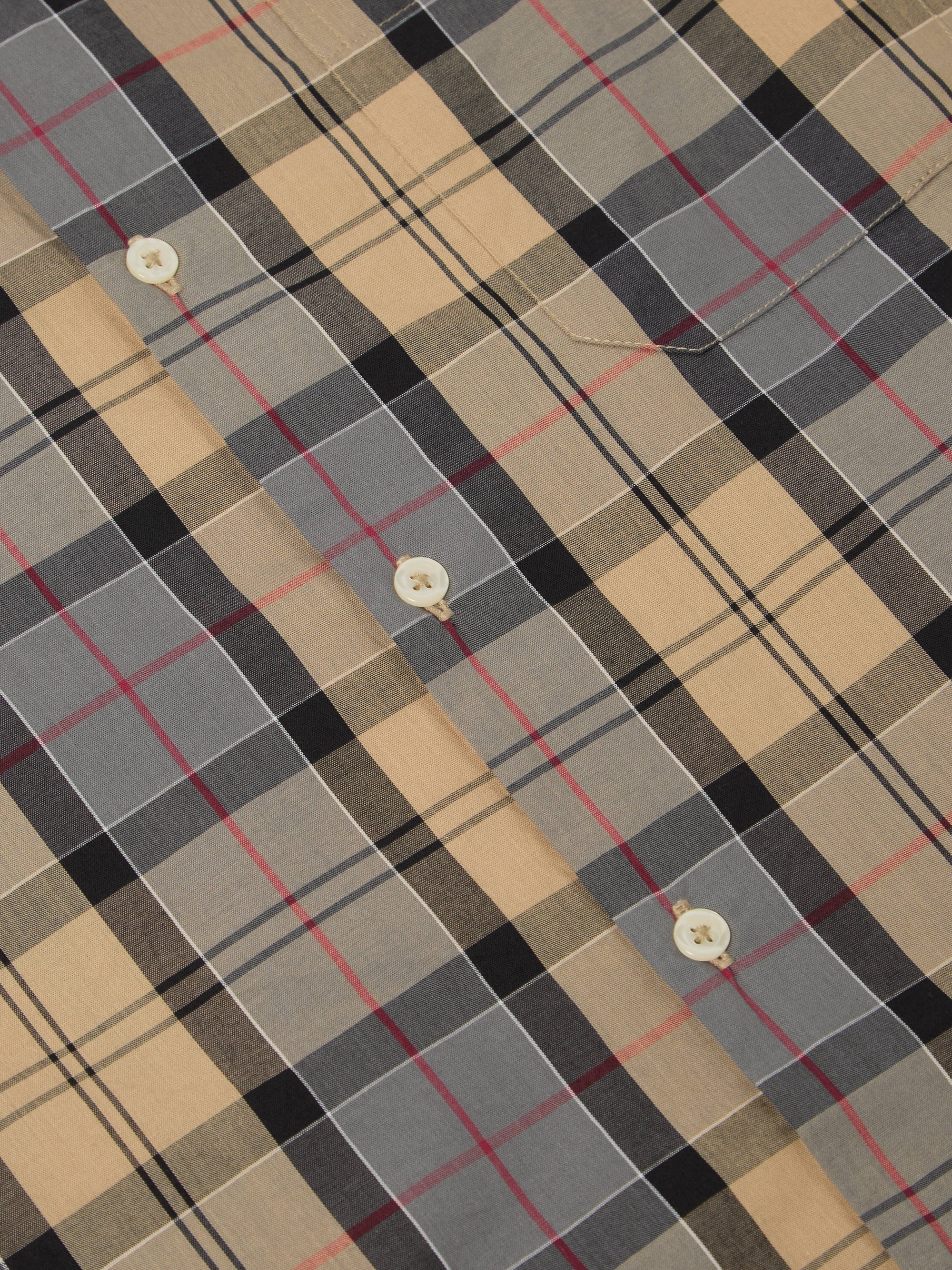 Sand Tartan Check Long Pyjama Set