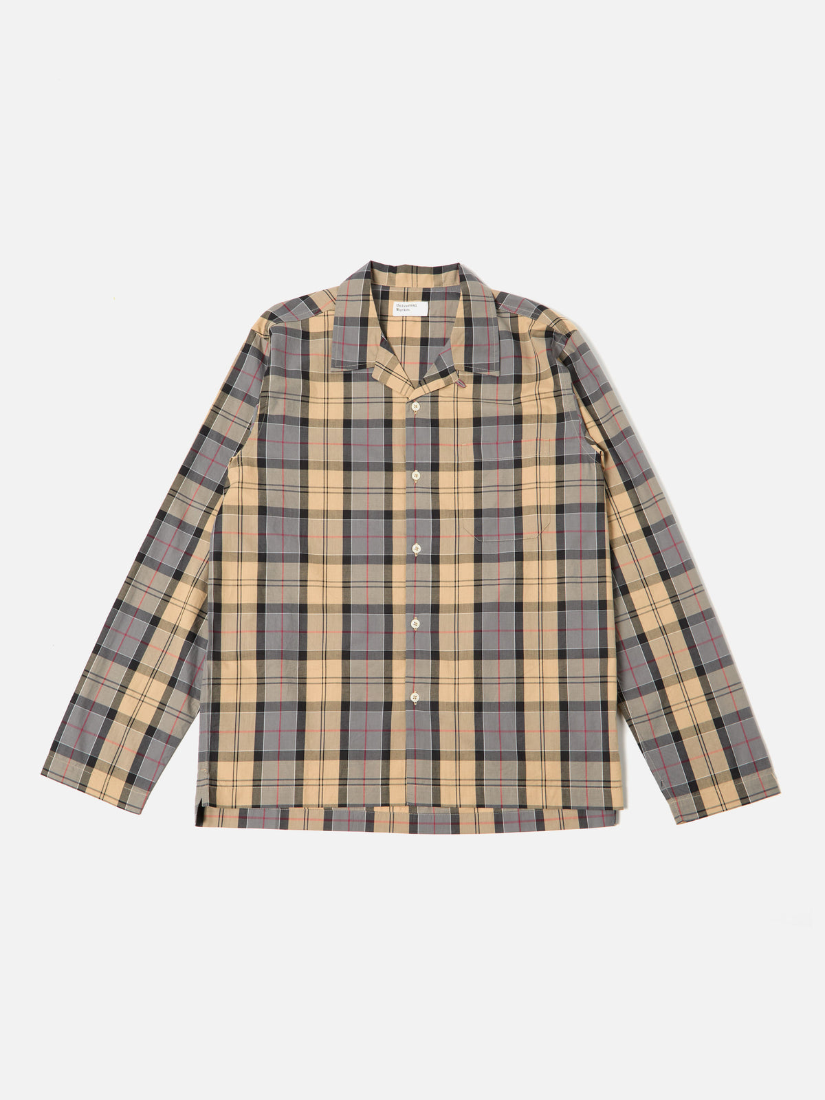 Sand Tartan Check Long Pyjama Set