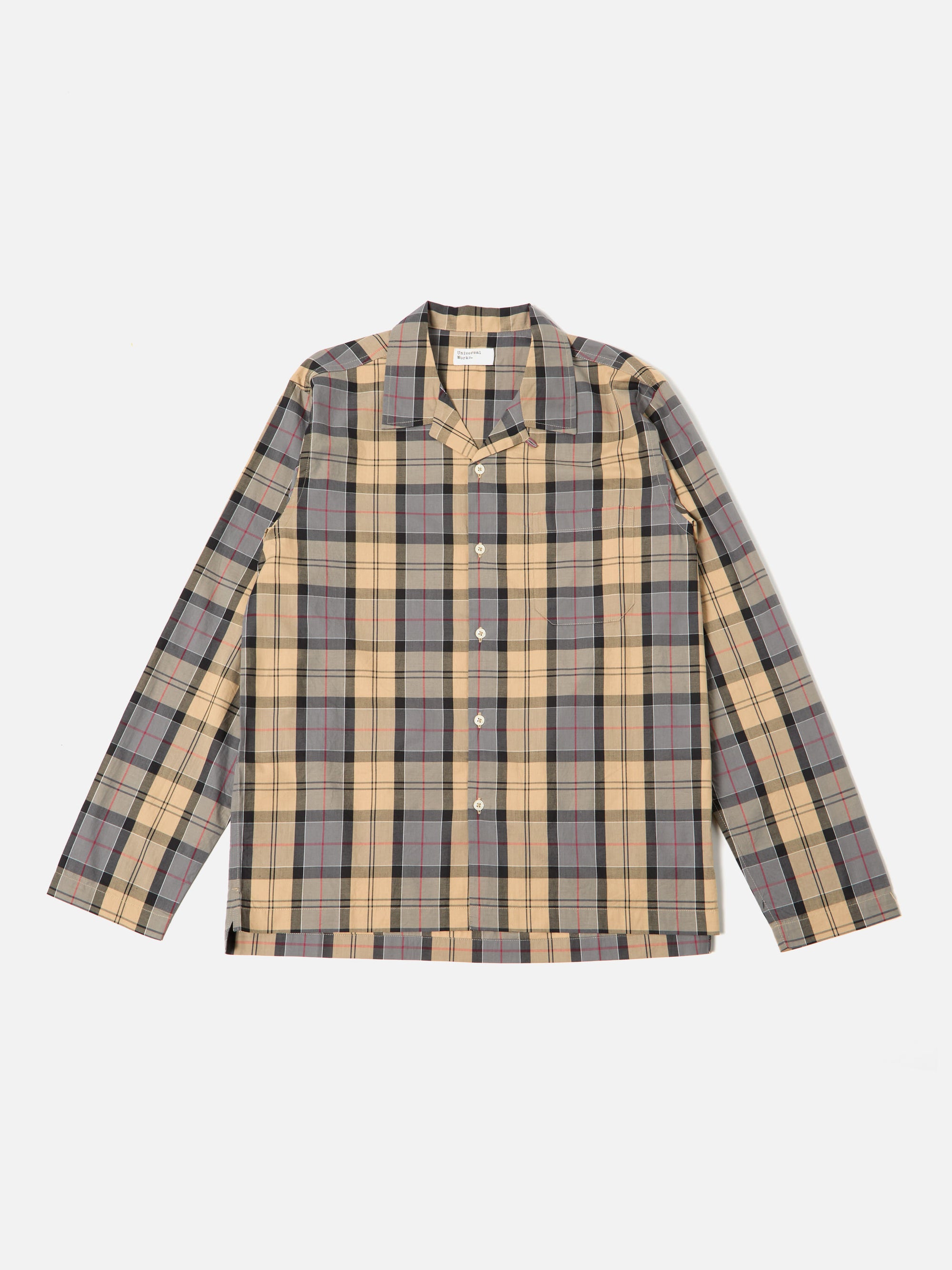 Sand Tartan Check Long Pyjama Set