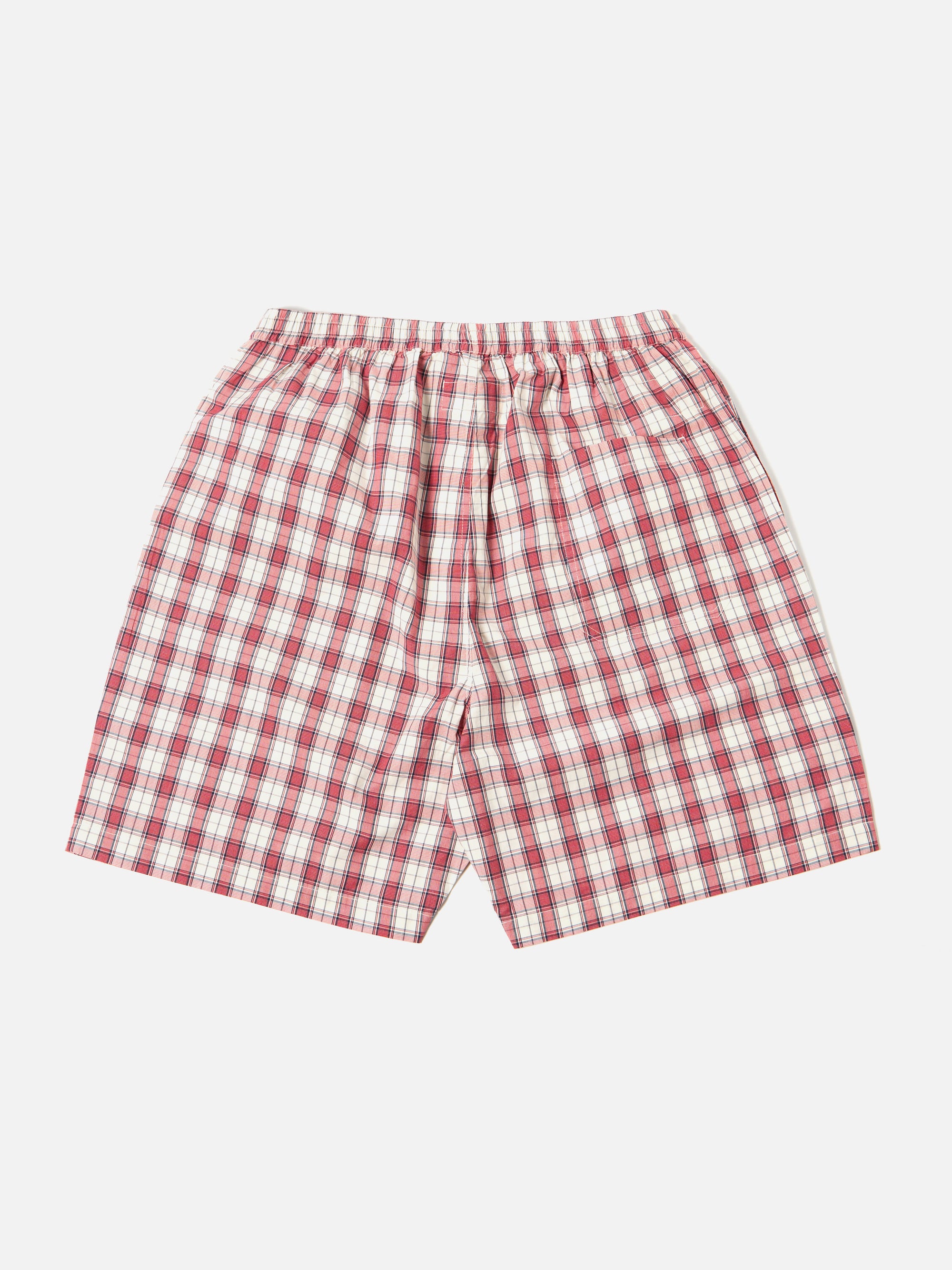 Red Cotton Check Pyjama Short