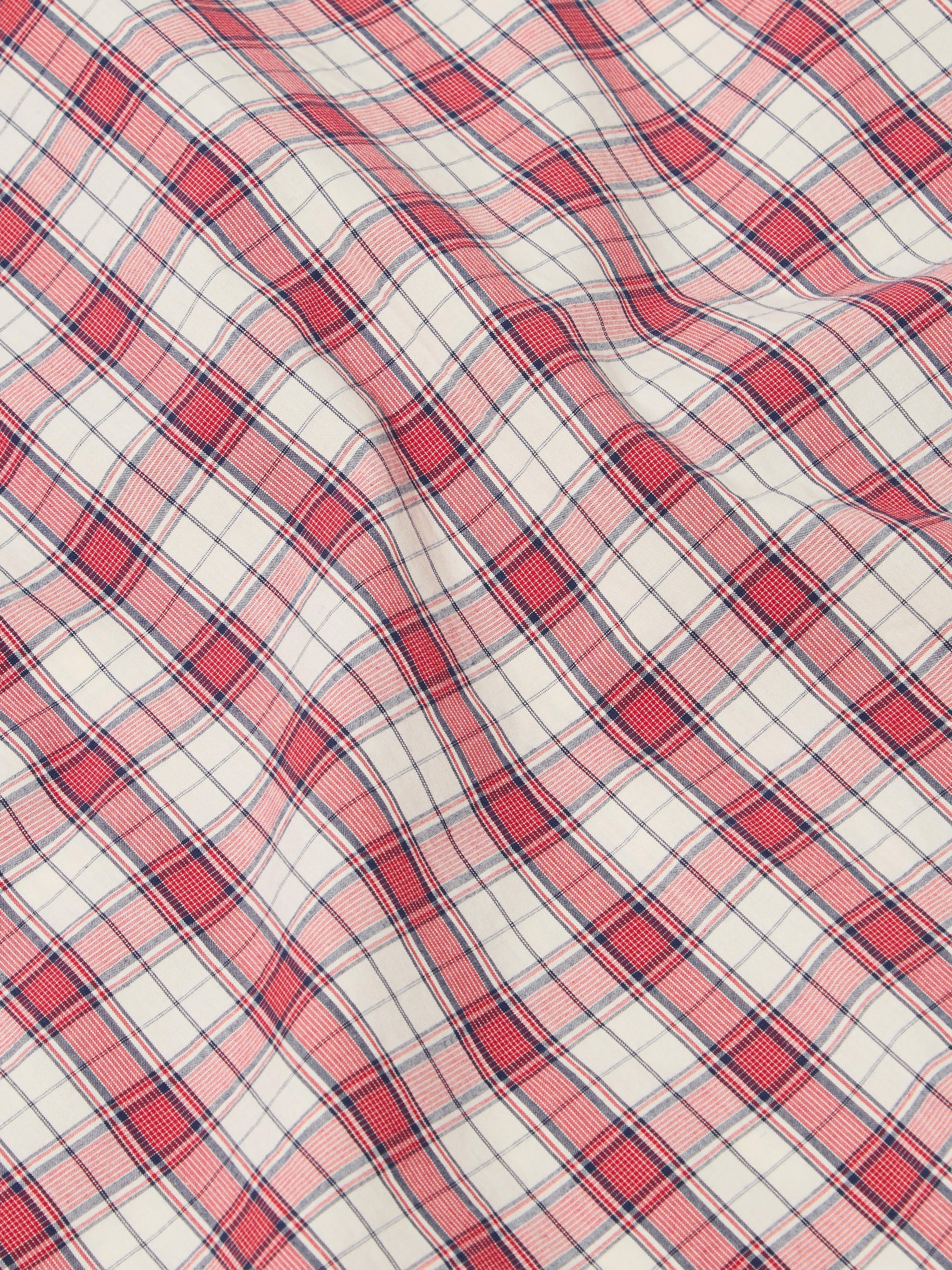 Red Cotton Check Pyjama Short
