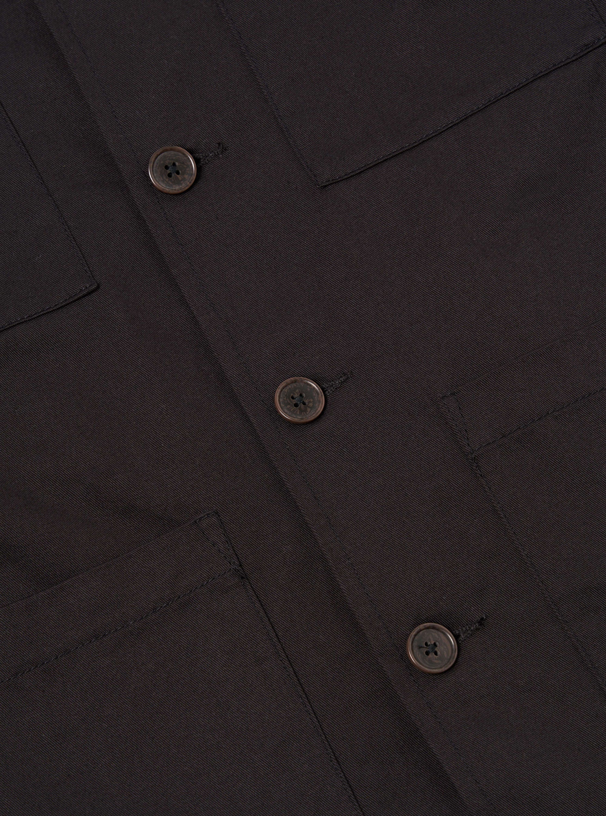 Black Twill Dockside Overshirt