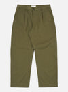 The Light Olive Twill Duke Pant, laid flat on a white background. These pants have a relaxed fit and are made of a twill fabric. 
