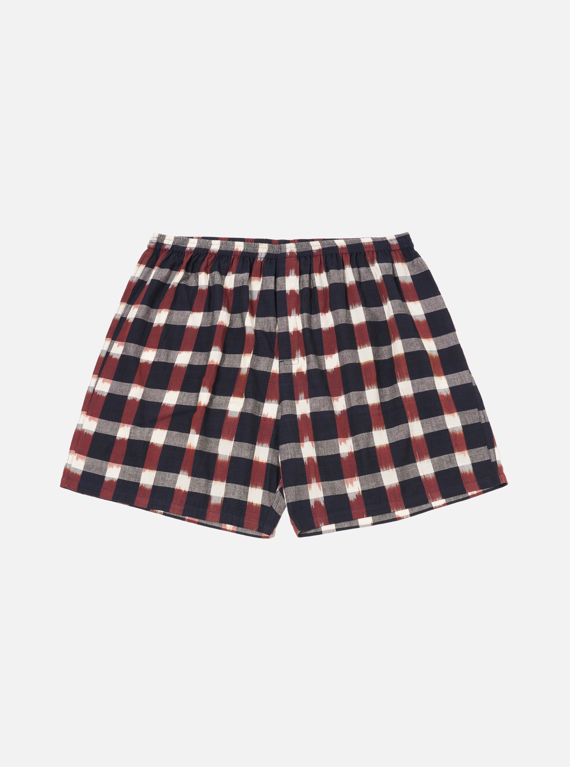 Navy/Brown Check Ikat Boxer Short