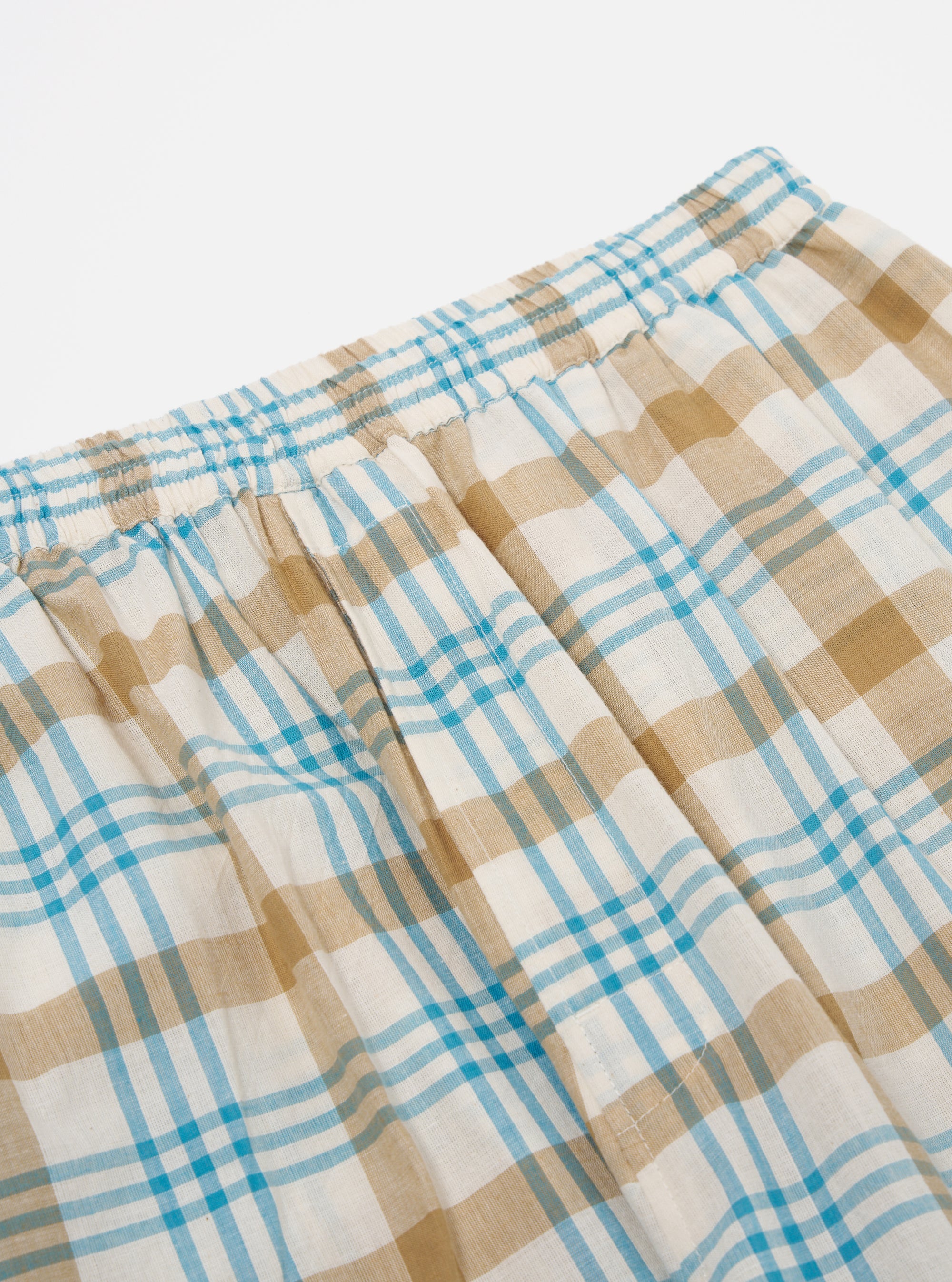 Ecru Madras Check Pyjama Pant