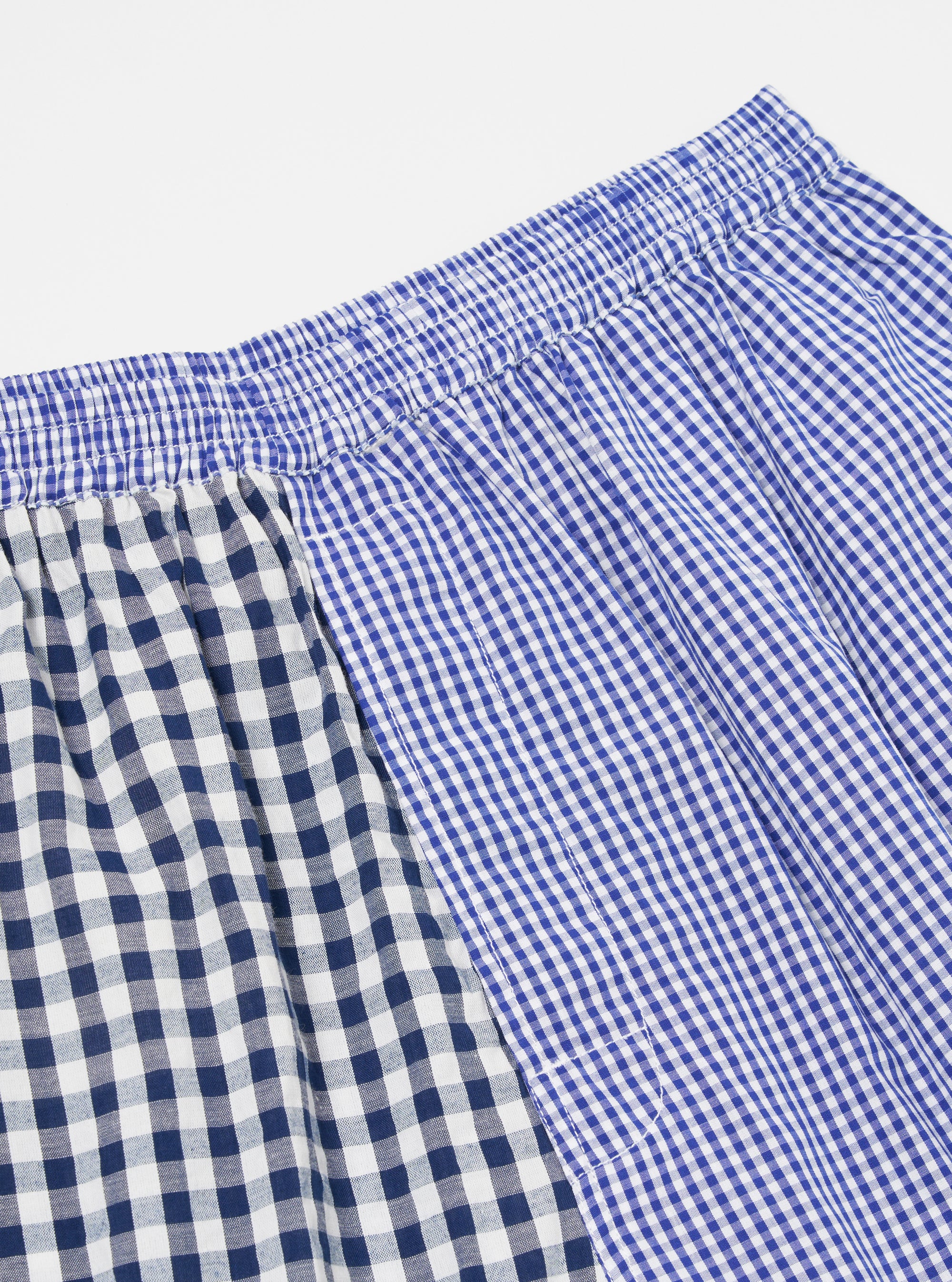 Blue Gingham Mix Pyjama Short