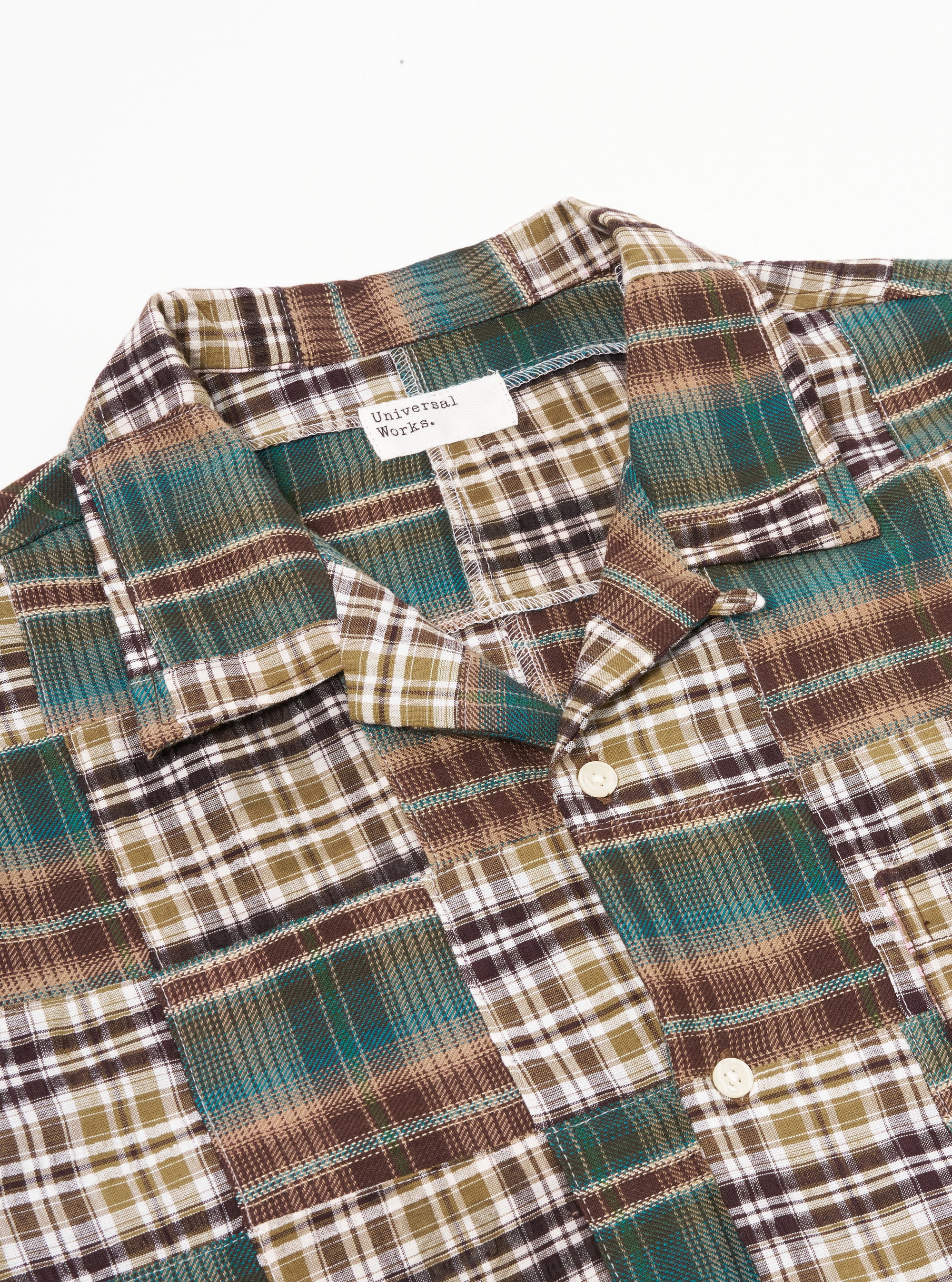 Green/Brown Patchwork Madras Long Pyjama Set