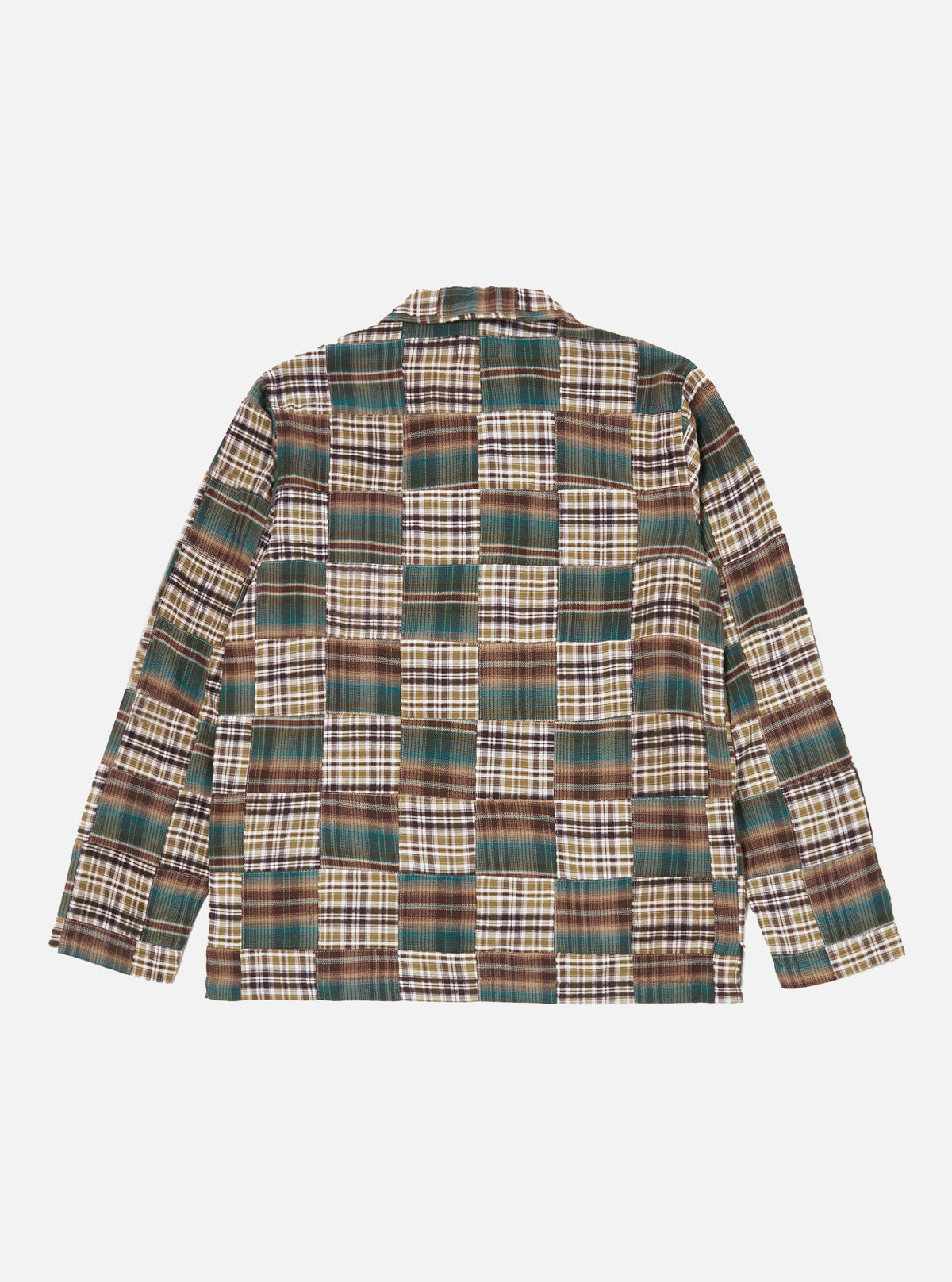 Green/Brown Patchwork Madras Long Pyjama Set