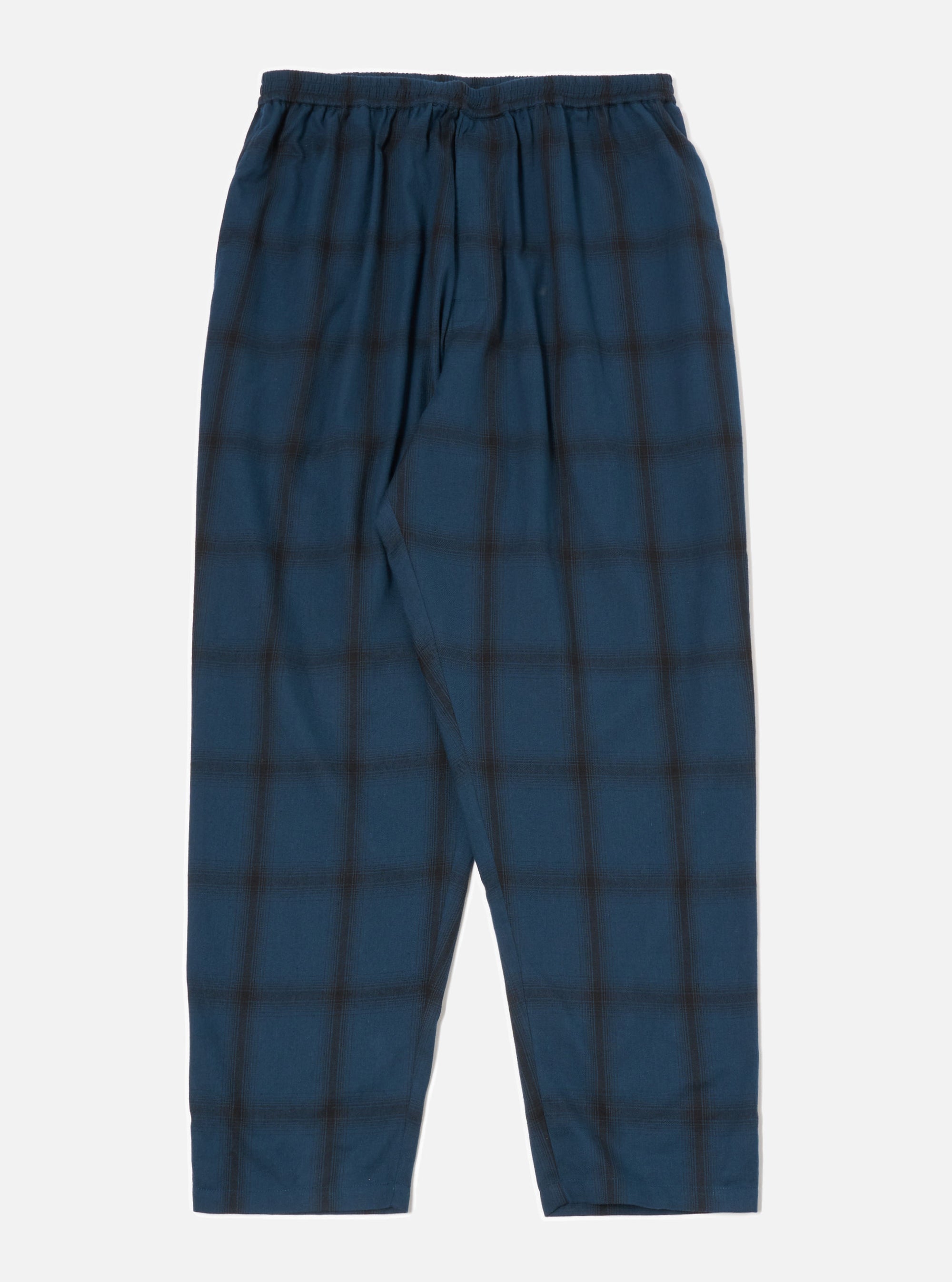 Navy Shadow Check Long Pyjama Set
