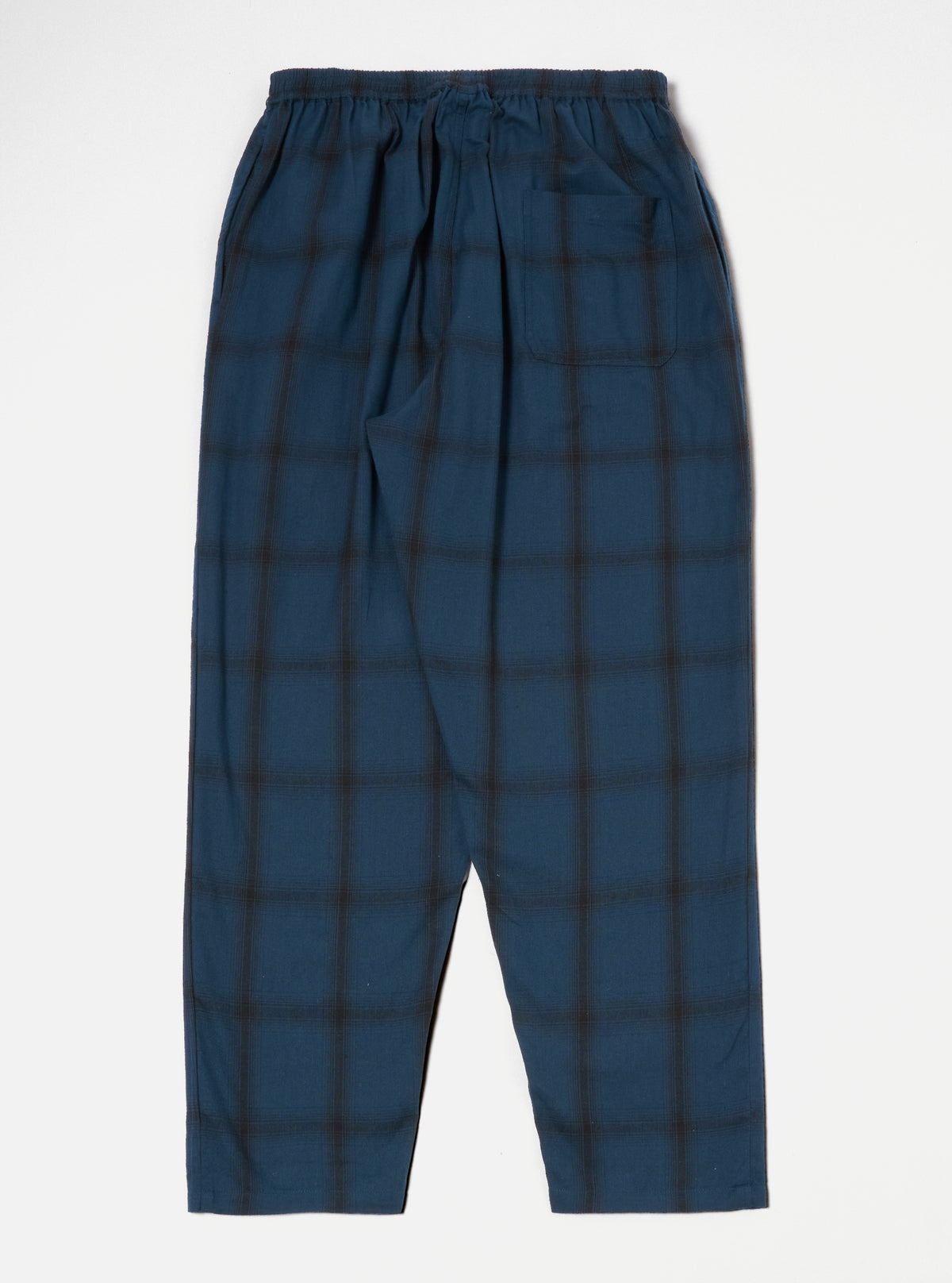 Navy Shadow Check Long Pyjama Set