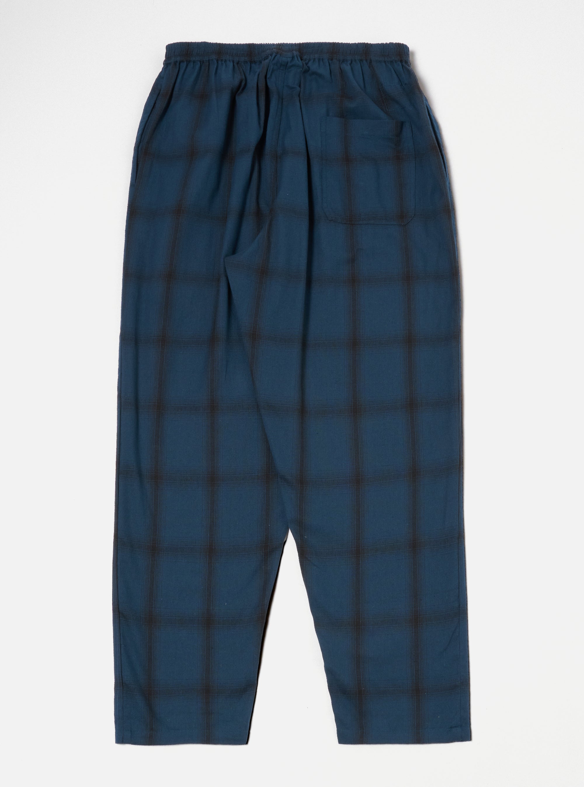 Navy Shadow Check Long Pyjama Set