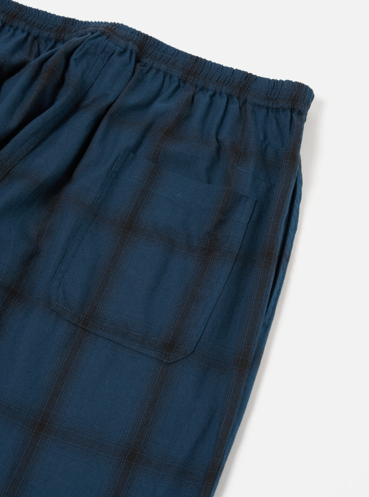 Navy Shadow Check Long Pyjama Set