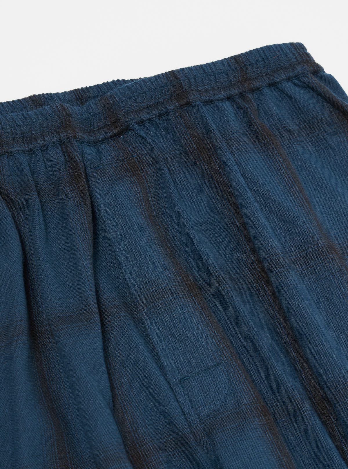 Navy Shadow Check Long Pyjama Set