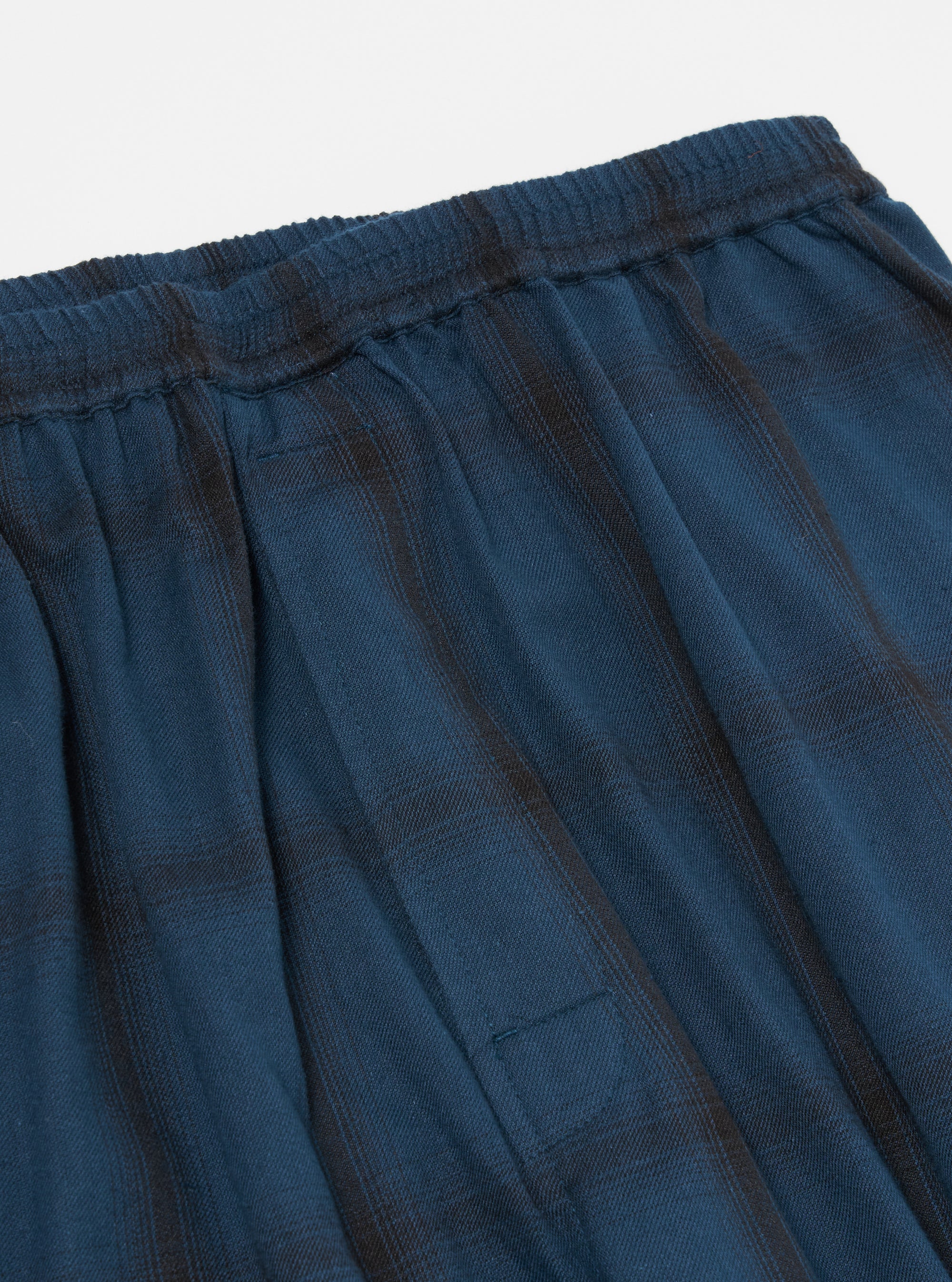 Navy Shadow Check Long Pyjama Set