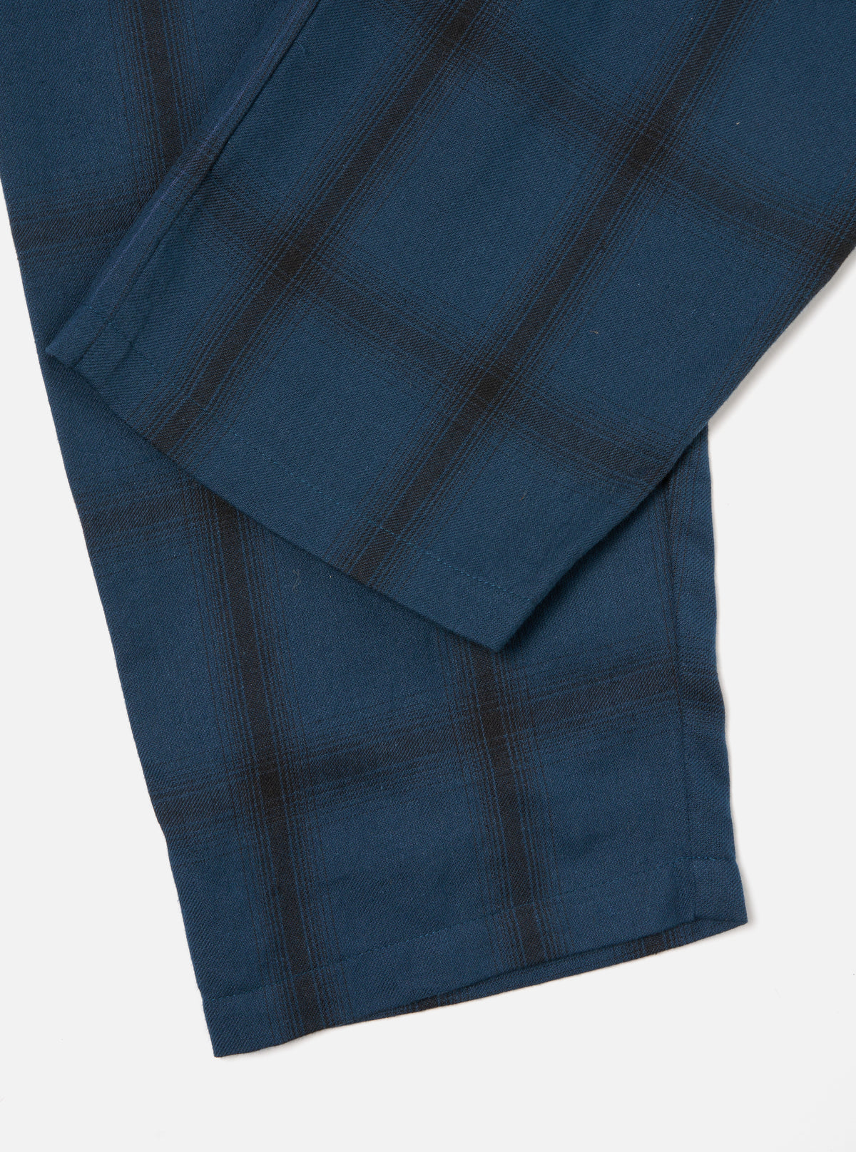 Navy Shadow Check Long Pyjama Set